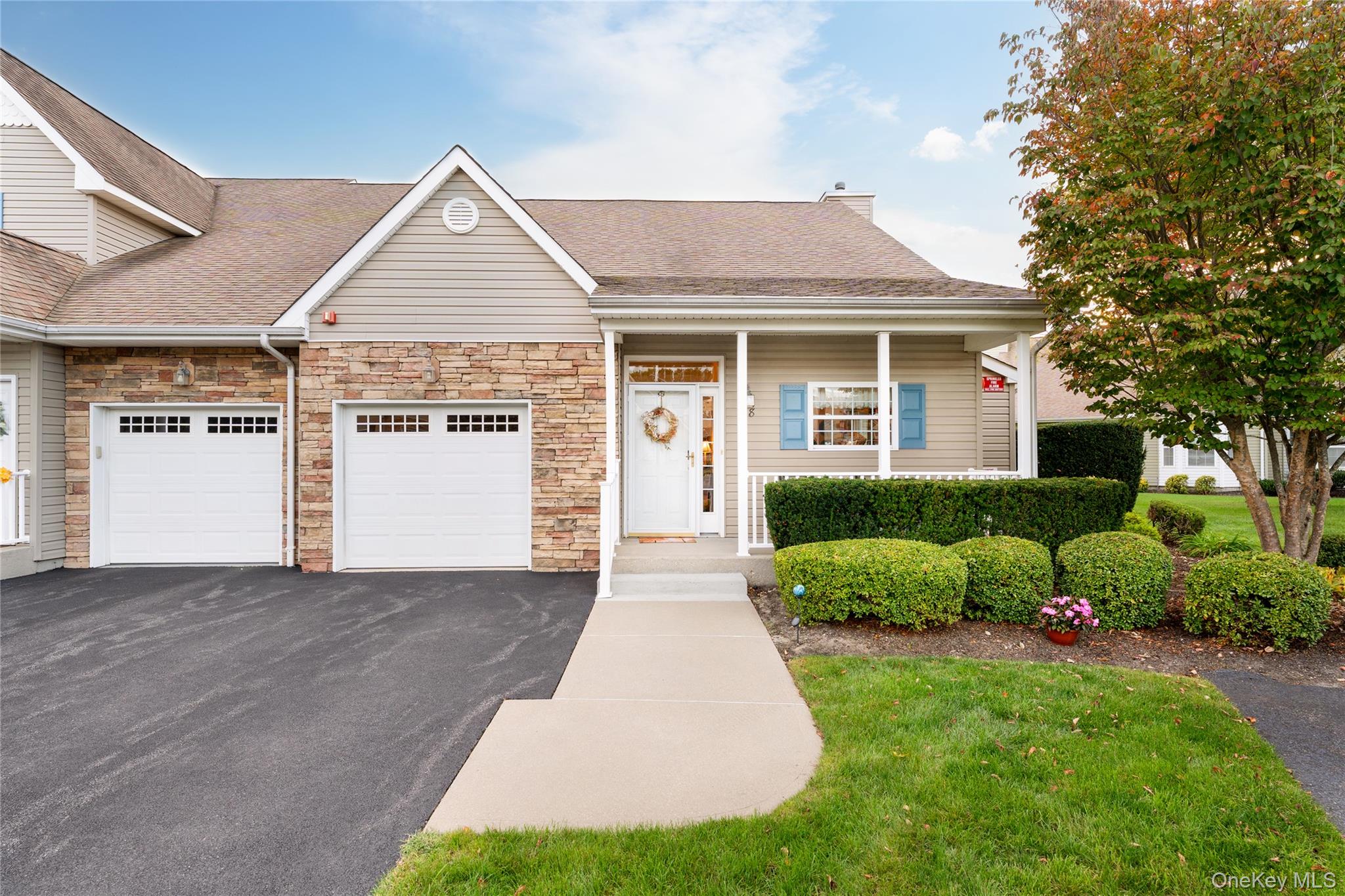 Welcome to Plymouth Estates a gated 24Hour Community offering a range of Amenities. Nestled within this vibrant Community is this Ranch Style End Unit "Ashby" in the Cul-De-Sac with no one above. This Model features A Beautiful Open Concept Design with Cathedral Ceilings, Brand New SS Appliances, and Gas Fireplace. The unit consists of a Kitchen, Great Room, a Primary Bedroom & Bath, Guest Bedroom and Bath and a Full Basement and Garage. Your Primary Bedroom has a walk-in-closet plus a spacious bath with ceramic floors and a walk in shower. Amenities include - a Clubhouse, Gym, Card Room, Heated Pool, Tennis, Pickleball, Putting Green, Bocce plus included in the maintenance is Cable, Internet, Water, Snow Removal, Landscaping, Garbage. Ready for Immediate Occupancy so Schedule a Showing Today!