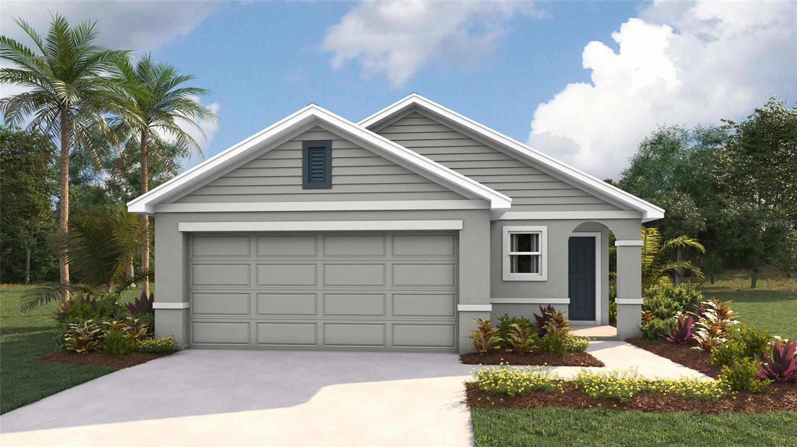 One or more photo(s) has been virtually staged. Under Construction. Experience a harmonious blend of comfort and functionality in this one-story, concrete block constructed home, meticulously designed to optimize living space through an open-concept layout. The kitchen is equipped for both efficiency and style with all stainless-steel appliances, including a range, built-in dishwasher, and microwave.  The primary bedroom features an ensuite bathroom and walk-in closet. The Allex is complete with a state-of-the-art smart home system. This single-story haven ensures convenience and accessibility, providing a perfect balance of open space and purposeful design for a truly enjoyable living experience. Pictures, photographs, colors, features, and sizes are for illustration purposes only and will vary from the homes as built. Home and community information including pricing, included features, terms, availability and amenities are subject to change and prior sale at any time without notice or obligation. CRC057592.
