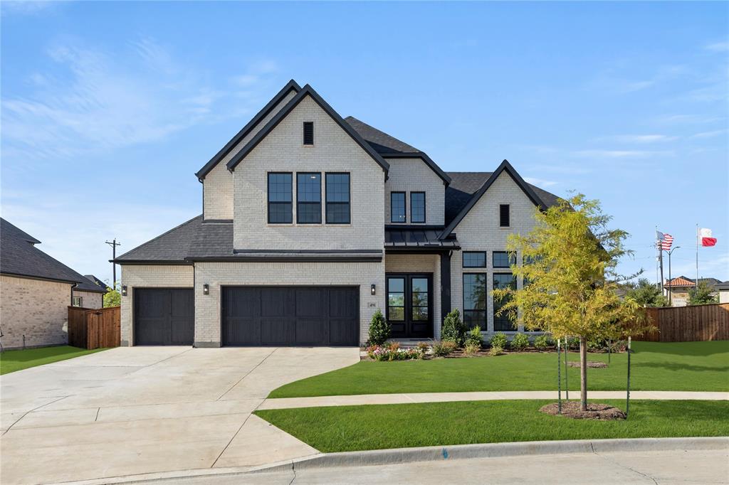 MLS# 20897008 - Built by Windsor Homes - Ready Now! ~ This stunning 5-bedroom, 5.1-bathroom residential property is situated in the highly sought-after Estates at Rockhill subdivision. Boasting 3794 sq.ft. of refined living space, the single-family residence offers an open floorplan with dramatic soaring ceilings. Inside, you'll find tasteful decorative lighting, a spacious kitchen island, ample pantry space, and luxurious walk-in closets. The exterior features a private yard with rain gutters. The property benefits from a central heating system and a cozy fireplace for cooler days, complemented by ceiling fans and central air for warmer months. The beautifully landscaped lot, complete with a sprinkler system, is serviced by the renowned Frisco ISD, with Miller Elementary, Wilkinson Middle, and Panther Creek High all nearby. Other features include a slab foundation, composition roof, a three-car garage, and a total of four dining and living areas.