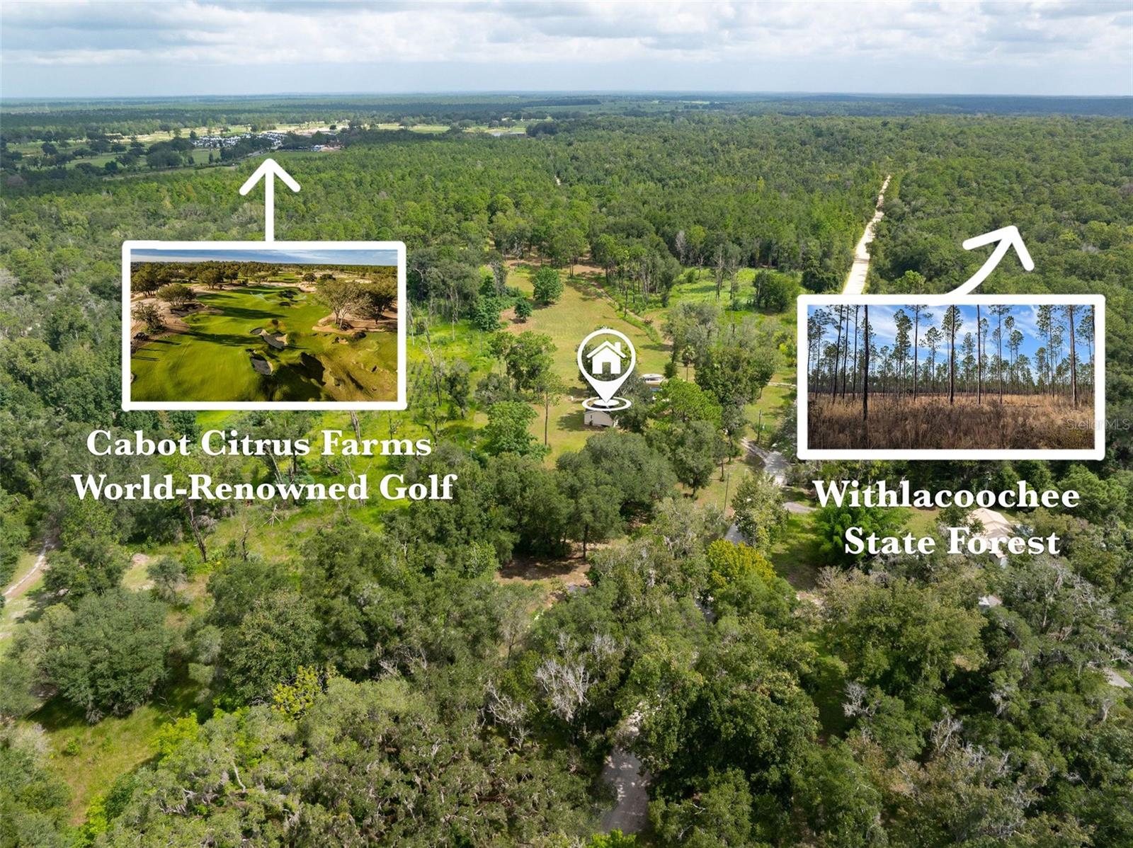 8.5 Acre Nature Lover’s Paradise – Prime Location Next to Cabot Citrus Farms!Location, location, location! Bring your vision to this 3-bedroom, 2-bathroom manufactured home tucked away on 8.5 acres of prime AGRICULTURAL-zoned land. This unique property directly borders Cabot Citrus Farms to the north and the serene Withlacoochee State Forest to the east, offering unmatched privacy and natural beauty.Adventure awaits just minutes from your doorstep! You are only 10 minutes from the Chassahowitzka River boat ramp, pristine natural springs, and the Wildlife Management Area. Plus, commuting is a breeze with the Suncoast Parkway located just 1.5 miles away. Capitalize on this rare acreage and unbeatable location—schedule your tour today!