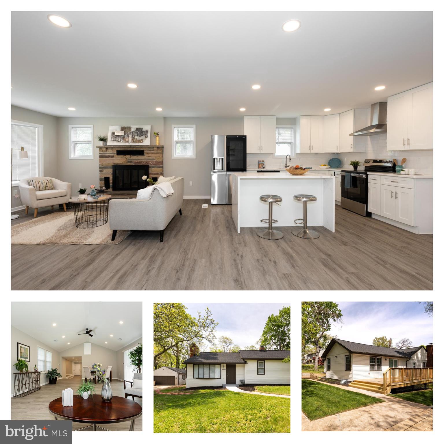 Discover the largest brick single-family home in the community, boasting over 2,600 sq ft of meticulously renovated space. This expansive two-level residence offers four spacious bedrooms and two full bathrooms, all conveniently located on the main level—no stairs needed for daily living. Major upgrades throughout from top to bottom, include a brand-new HVAC system, roof, water heater, paint, flooring, windows, doors, sliding glass doors, outdoor deck and much more—making this home truly move-in ready.Step inside to an open, modern floor plan where the living room, complete with a cozy fireplace, flows seamlessly into a beautifully upgraded kitchen. The kitchen is a chef's dream, The kitchen features brand-new cabinets, quartz countertops, a large island, and upgraded stainless steel appliances—perfect for entertaining and everyday living.Beyond the kitchen, you'll find a massive living and dining area with vaulted ceilings—ideal for large gatherings, celebrations, or even a home theater setup. This versatile space can host over 40 guests and opens to a newly built deck, creating the perfect indoor-outdoor entertainment flow.The master suite is a private retreat, complete with a fully renovated en-suite bathroom, walk-in closet, and its own private entrance to the side yard—perfect for peaceful mornings or evening relaxation.The fully finished basement provides additional flexible space, ideal for a kids' playroom, home gym, game room, hobby area, or extra storage. For added convenience, both the main level and basement are equipped with laundry hookups, giving owners the flexibility to choose their preferred laundry location.A detached two-car garage with a separate electrical meter offers exceptional potential—it could be converted into an Accessory Dwelling Unit (ADU) or second rental unit, creating a valuable income-generating opportunity.Located in a vibrant College Park neighborhood, this home is close to shopping centers like College Park Marketplace and Hollywood Shopping Center. Nature lovers will appreciate being just minutes from Lake Artemesia Natural Area Park, with trails and tranquil scenery. Commuters enjoy quick access to the College Park–University of Maryland Metro Station (Green Line & MARC train) and  Additionally, multiple bus routes, including Metrobus lines C2, C4, C8, and R12, as well as The Bus services, offer convenient transit options throughout the area, making travel to D.C. and surrounding areas a breeze.Eligible buyers may qualify for $5,000–$20,000 in down payment or closing cost assistance through the College Park City-University Partnership (CPCUP) Homeownership Program.  Don’t miss this rare opportunity to own a fully upgraded, spacious, and versatile home in one of the area’s most convenient in a prime College Park location! !