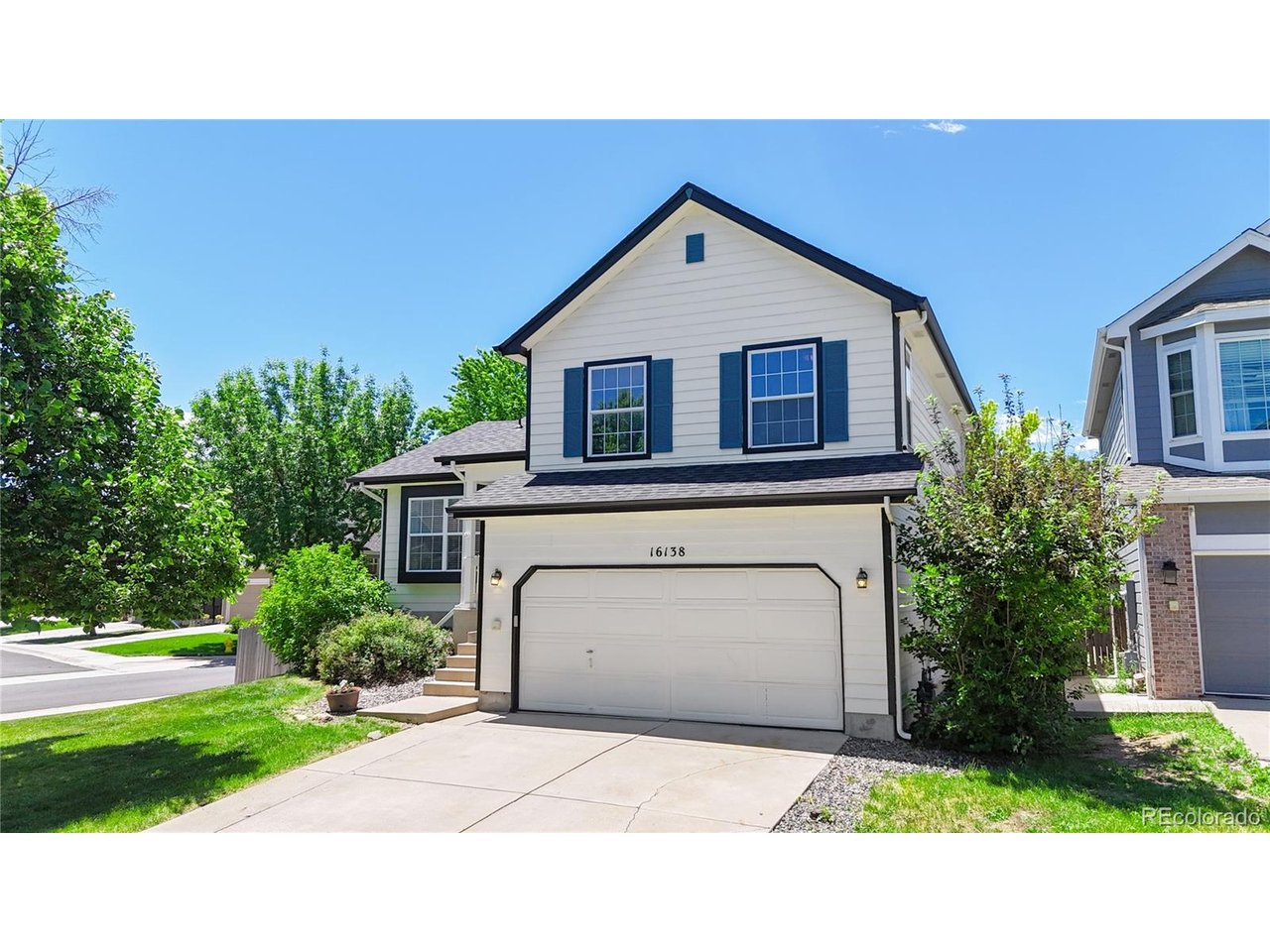 Welcome Home to 16138 White Hawk Drive, located in the highly desirable Bradbury Ranch community of Parker. This thoughtfully-updated 3 Bedroom/2 Bathroom home offers the perfect combination of comfort, convenience, and value. Step inside to an inviting interior featuring fresh new paint throughout, flowing seamlessly into the dining area and kitchen, providing a functional layout designed for both everyday living and entertaining. Upstairs, you'll find three comfortable bedrooms and two bathrooms, including a primary space with a private bathroom and ample closet space. The finished basement expands the home's versatility, providing additional living space for a media room, home office, or guest retreat, along with the laundry and utility space with included washer and dryer, and additional freezer. Outside, the large backyard on unique lot offers plenty of room for relaxing, gardening, or entertaining. Mature trees and landscaping create privacy and a peaceful outdoor setting rarely found at this price point. Recent updates include a newer roof  and gutters (2023) and exterior paint (2023), newer furnace (2021) and HVAC system (2021), newer kitchen appliances (2019) and fresh interior paint (2026). Enjoy access to a community pool, tennis courts, and parks and trails, and you're just minutes away from Downtown Parker, O'Brien Park, Parker Recreation Center, shopping and dining along Mainstreet, and convenient access to E-470, I-25, and the Denver Tech Center. Offering thoughtful updates and an exceptional location, 16138 White Hawk Drive is a wonderful opportunity to enjoy everything that makes Parker one of Colorado's most sought-after communities.