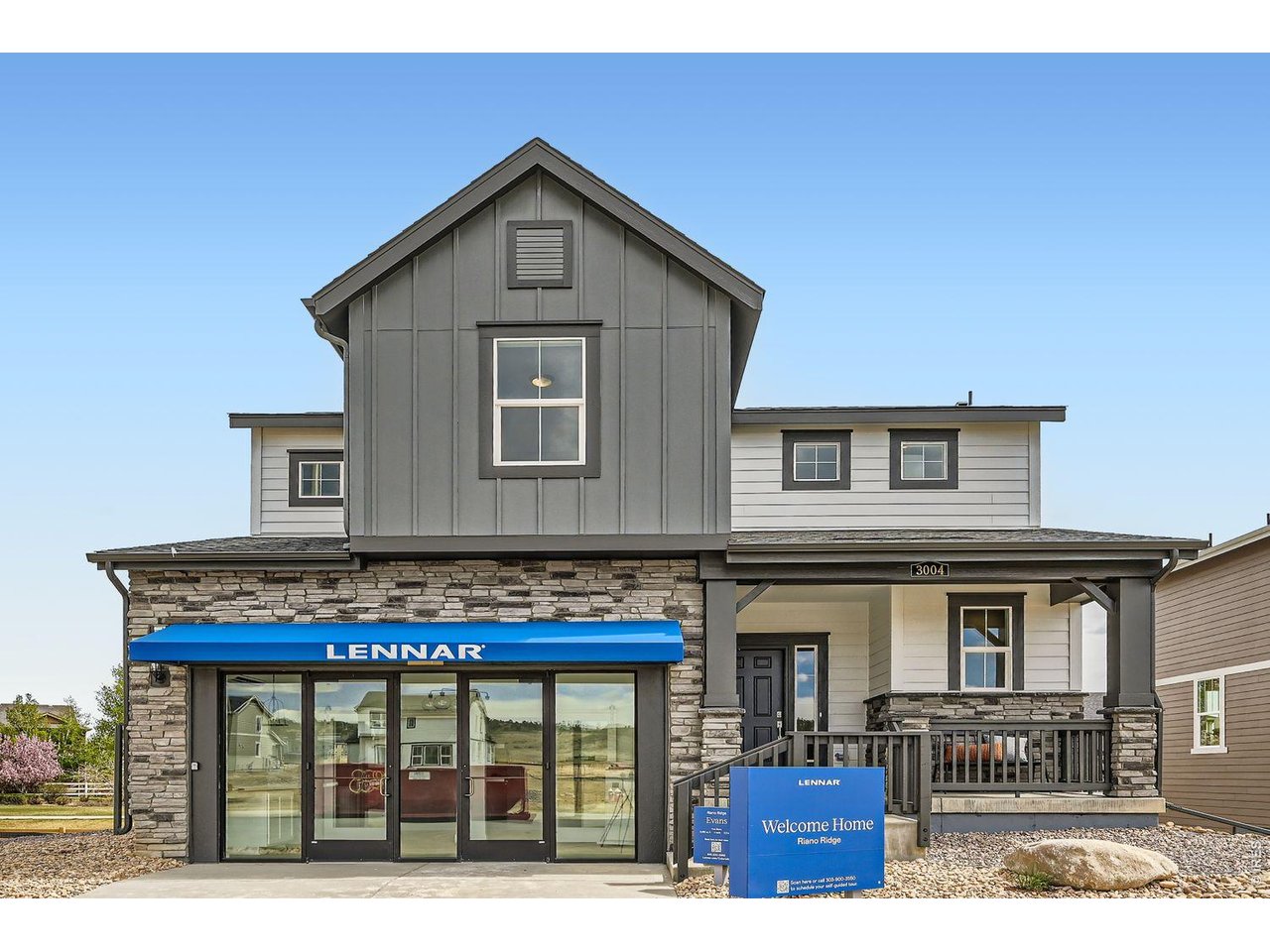 **Contact builder today about Special Financing for this home - terms and conditions apply.** Former model home backing to greenbelt with an 8' walkout basement and ready to close in April 2026! Located in Riano Ridge, this thoughtfully designed two-story home blends upgraded finishes, smart layout, and an unbeatable setting. The open-concept main level showcases a spacious great room filled with natural light, seamlessly connecting to the dining area and modern kitchen featuring quartz countertops, stainless steel appliances, a large center island, and a walk-in pantry. As the previous model, this home highlights elevated design details and carefully selected finishes throughout. Upstairs, the owner's suite offers a generous layout, spa-inspired bath with dual sinks, and a walk-in closet. Three additional bedrooms, a full bath, and convenient upstairs laundry provide flexibility for guests, home office space, or hobbies. The 8' walkout basement offers future expansion potential and opens to a backyard that backs directly to a walking path and greenbelt, creating added privacy and connection to outdoor space. A 2-car garage completes the package. Ideally located across from Mehaffey Park, which hosts year-round events and pickleball, and connects to scenic bike paths. Just moments away, the Loveland Recreation Trail system offers over 20 miles of paved trails weaving throughout the city, making it easy to enjoy Northern Colorado's active outdoor lifestyle. A community pool is planned to open in 2027. **Limited home warranty, contact builder for information.** Staging furniture is available for purchase.