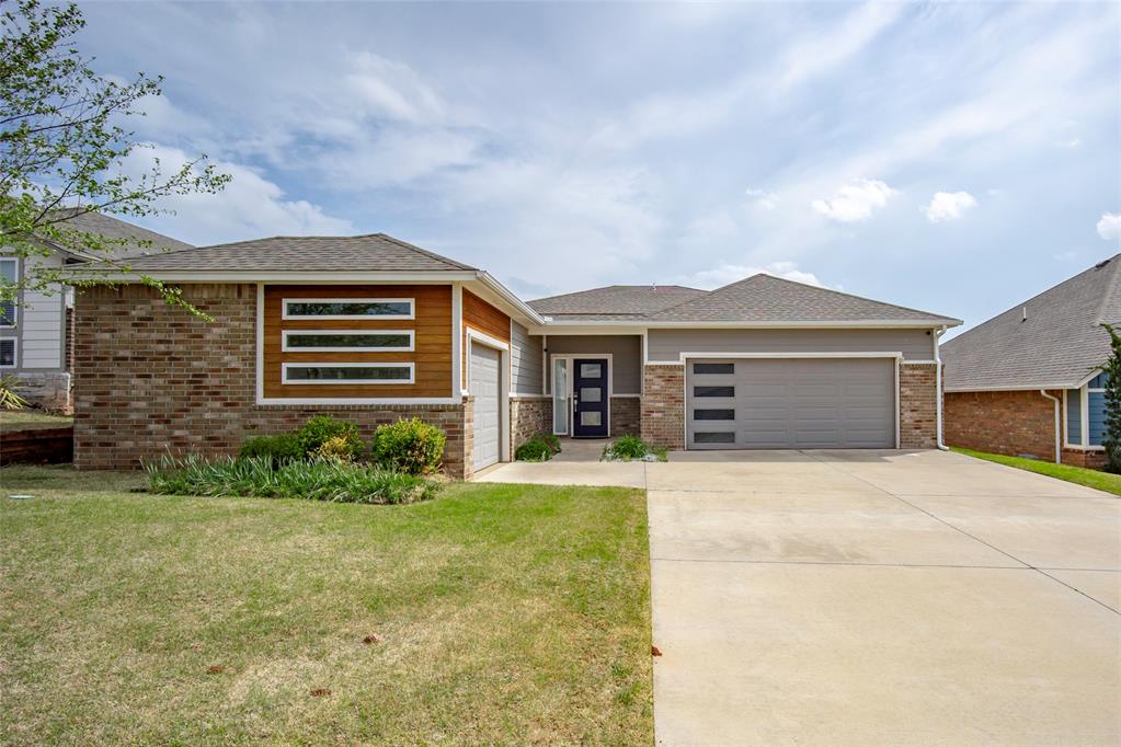Welcome to Chisholm Creek Farms, where comfort, style, and everyday livability come together in this beautifully designed one-level home. Built in 2018 with durable James Hardie construction, this 2,014 square foot modern home offers 3 bedrooms, 3 bathrooms, and a flexible layout—ideal for entertaining, relaxing, and creating your home.  The open-concept kitchen, dining, and living area serves as the heart of the home, featuring abundant natural light, a striking linear fireplace, and seamless flow for hosting and staying connected. The kitchen offers generous workspace and storage, perfect for everything from casual meals to elevated cooking experiences. Retreat to the spacious owner’s suite, where comfort meets functionality, along with a convenient office nook nearby that makes working from home effortless. The primary bathroom is a retreat get away all of its own. Thoughtful design continues throughout with well-appointed finishes, and a layout built for easy living. Step outside to enjoy the covered patio and outdoor space, perfect for unwinding or gathering with friends. The oversized 2.5-car garage includes a storm shelter, adding both practicality and peace of mind. Located in a popular Edmond neighborhood within sought-after Edmond schools, this home offers the ideal blend of convenience, quality, and lifestyle.