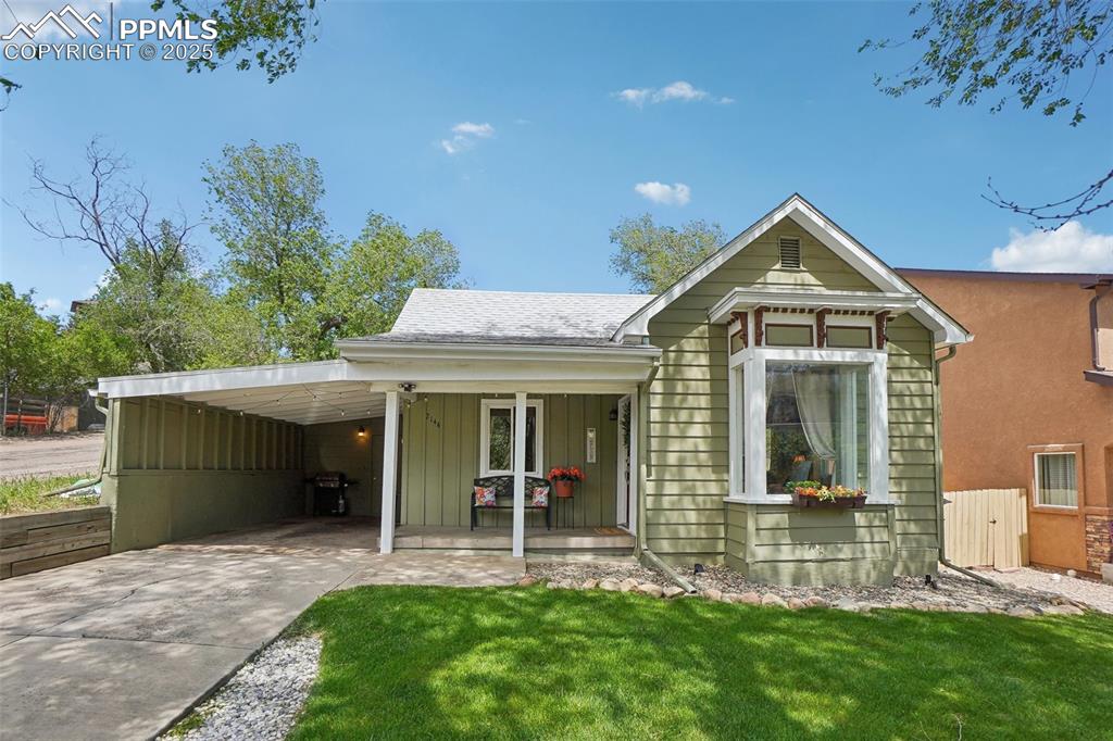 Discover the perfect blend of comfort, character, and opportunity in this charming 2-bedroom, 1-bath home located in the heart of Colorado Springs’ desirable west side. Nestled on a rare R-2 lot, this property offers not only a cozy place to call home, but also exciting potential for future expansion or income-generating possibilities. Step inside to find a warm, inviting living space with natural light pouring through the windows, luxury vinyl floors (dog proof and scratch proof), and a functional layout that feels just right. The kitchen is open and stylish, with stainless steel appliances and on-trend touches throughout. Both bedrooms are of generous size. Newer roof, lighting, trim and more! Storage is plentiful between the shed, crawl space and attached carport. The spacious backyard is ideal for gardening, entertaining, or simply enjoying mountain views and fresh Colorado air. Located just minutes from Old Colorado City, Garden of the Gods, and vibrant local shops and cafes, this home places you near everything that makes Westside living special. Whether you're a first-time buyer, investor, or someone looking to downsize with flexibility, this is a must-see property with room to grow.