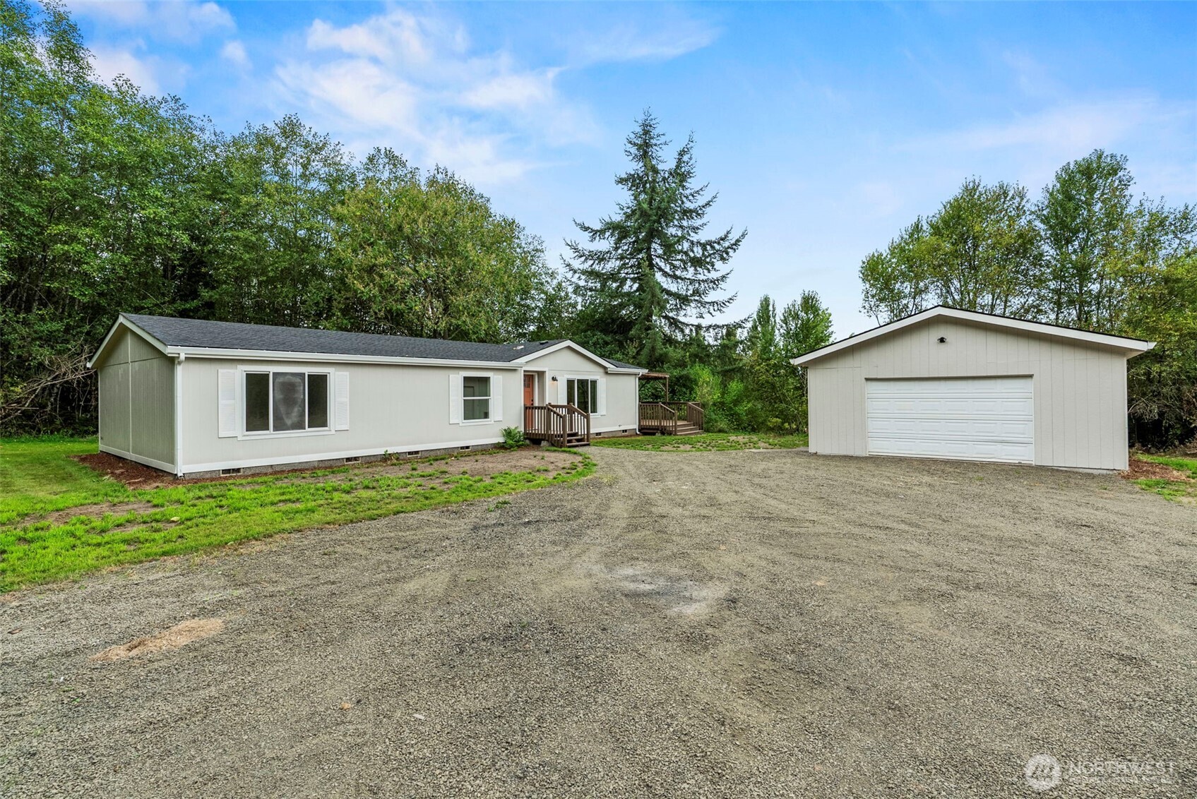 Come see the valley view from this updated 3bd 2ba home situated on just over an acre with a detached garage! Home has an open concept floor plan with a spacious primary en-suite. Features include newer roof, Cabinets, quartz countertops, floors, doors, trims and more! Also new interior and exterior paints. Outside you will enjoy a large covered deck to take in the view, useable yard, and driveway with ample room for parking. The detached garage is perfect for your vehicles/hobbies. This is an updated home on an oversized lot with a garage for an affordable price. Home is fresh, clean, and ready for you!