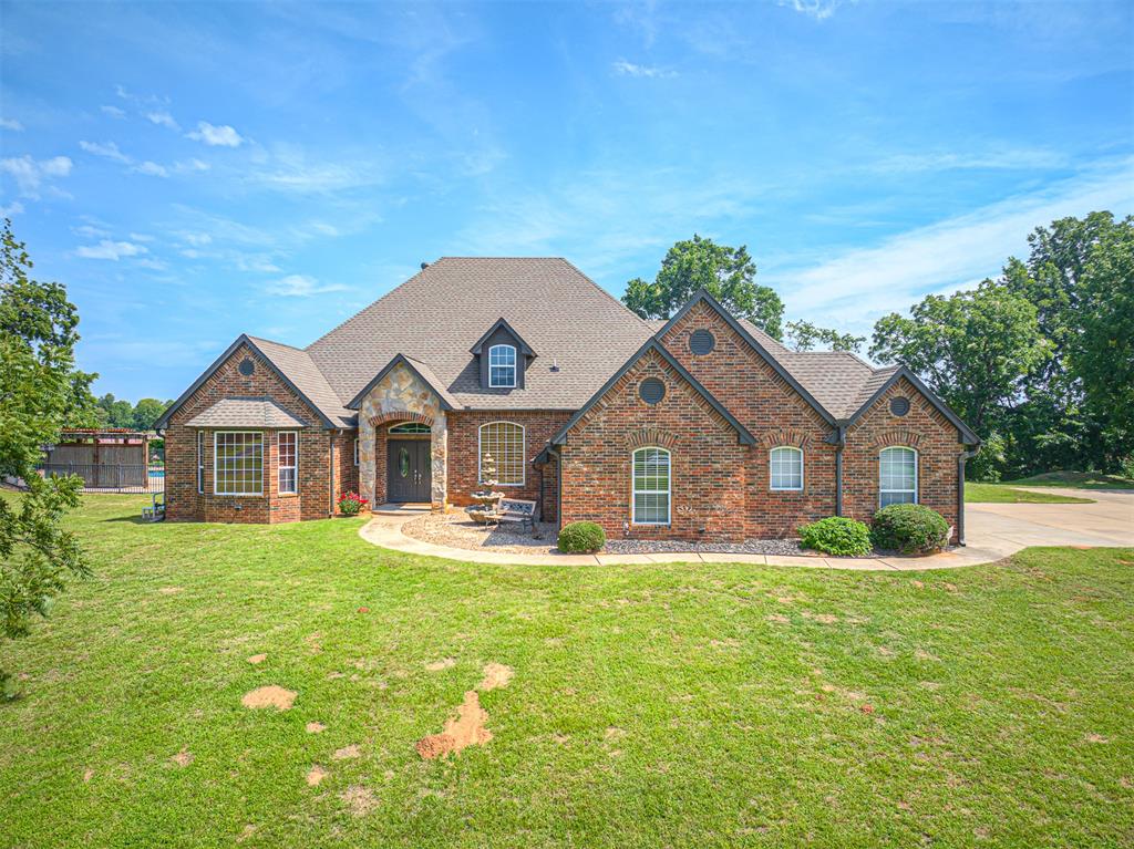 Looking for a secluded retreat just minutes from West Norman? This custom original owner home on 2.2Acres has all the bells and whistles, with stunning private views of the Bob Moore Polo Fields. This is truly an entertainer's dream. The massive outdoor kitchen boasts exotic granite, three grills, kegerator, frig, covered seating for 16, andmore. The private backyard has a huge zero entry pool, hot tub, cabana and pergola. The impressiveopen floor plan comes complete with 10’ -12’ ceilings embellished with crown molding, fireplace, built-ins, expansive storage and hardwood floors throughout. Kitchen has double ovens, granite and customcabinets. Huge master suite features double vanities, double glass shower, Jacuzzi bathtub for two, andan enormous closet with built in dressers, storage and even laundry hampers. Home office has solidcustom cherry woodwork, including built in desk. Oversized 3 rd car garage is 30’ deep, fits a boat! Thisexquisite home is paradise – come see for yourself and be prepared to fall in love!