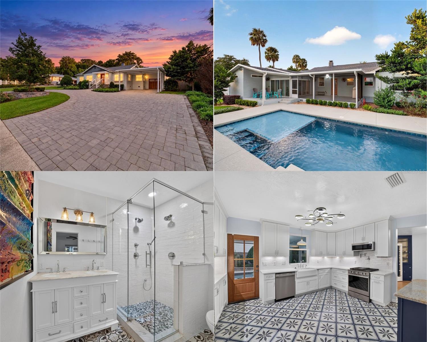 Virtually Staged. Welcome home to one of Ocala's most desirable locations! This beautifully updated 3 bedroom, 2 bath residence with saltwater pool and fenced backyard is nestled in the heart of Woodfields, one of the most sought-after neighborhoods in the area. Known for its charm, established homes, and proximity to top rated schools, Woodfields offers unbeatable convenience to the charm of historic downtown Ocala's shopping, dining and entertainment.This property combines timeless charm with modern upgrades, offering both style and comfort in one perfect package. Pull into the circular paver driveway and step inside to find beautifully designed interiors featuring elegant finishes, mahogany doors, newly refinished original hardwood flooring, a brick fireplace converted to gas and a freshly painted and stained interior. The gorgeous upgraded kitchen and living areas are ideal for both relaxing and entertaining. Each bedroom offers a cozy comfortable atmosphere-while the primary suite provides a peaceful retreat. Open the french doors to a covered sun room creating a seamless indoor-outdoor flow with a stunning view of the large pool. Outside, enjoy your private fenced backyard oasis-lush landscaping, heated and cooled saltwater pool with sun shelf for lounge chairs and waterfall, covered porch with gas grill included and multiple seating areas great for entertaining, the essence of resort style living at home. The property also includes a 1 car garage with loft storage and attached storage/workshop area for added convenience, 20 x 24 carport and whole home generator for added peace of mind. Located just outside of the historic district, this home seamlessly blends classic neighborhood appeal with conveniences - an exceptional opportunity in one of Ocala's finest communities. This home truly has it all. Come see why everyone loves the Woodfields and make this home yours today!