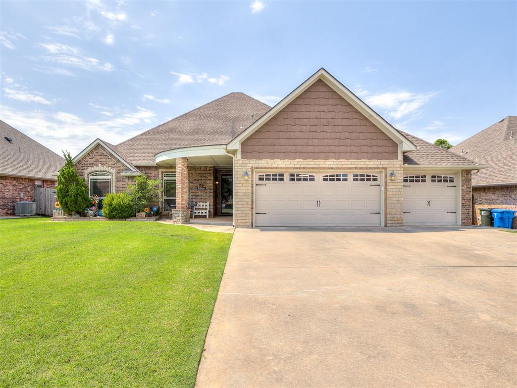 Welcome home to this custom-built, former model home, nestled on a quiet cul-de-sac in one of Norman's most desirable family-friendly neighborhoods. Conveniently located just minutes from shopping, dining, the University of Oklahoma, and Lake Thunderbird, this home offers the perfect blend of comfort and convenience. The neighborhood also features a private fishing lake for kiddos and fishing enthusiasts!  Designed with entertaining and everyday living in mind, the spacious open floor plan features soaring 10-foot ceilings, beautiful oak wood trim throughout, and a stunning gas fireplace that anchors the large living room. The oversized kitchen offers abundant cabinetry, extensive counter space, and a large moveable island making it ideal for gatherings of any size.  This flexible floor plan includes 4 bedrooms and 2 bathrooms, with the fourth bedroom currently serving as a game room, offering endless possibilities as a media room, home office, playroom, or guest suite.  The oversized primary suite is a private retreat featuring a spa-inspired bathroom with a large tiled walk-in shower, an oversized jetted jacuzzi tub, and an enormous walk-in closet complete with two built-in dressers.  Additional features include:• ADA-friendly design with wider doorways throughout• Spacious secondary bedrooms with large closets• Oversized 3-car garage with both heating and air conditioning• Fully floored attic providing incredible storage• Large covered back patio overlooking a spacious backyard• Fire pit perfect for entertaining family and friendsThis home truly offers the space, quality, and thoughtful craftsmanship and features today's buyers are looking for. Whether you're hosting game day gatherings, enjoying quiet evenings by the fire pit, or spending weekends at nearby Lake Thunderbird, this home is ready for its next chapter.  Seller leaving all TV's (except LR), fridge, W/D.  Pool table is negotiable.  Come see what this beautiful home has to offer!