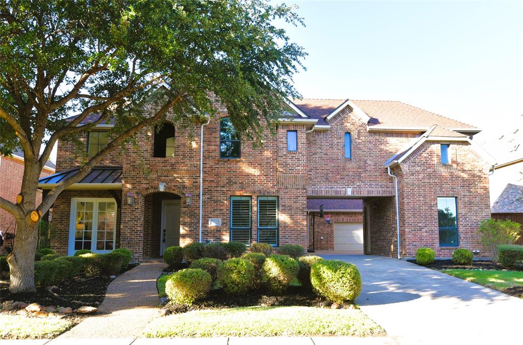 Welcome to this stunning custom-built home by Sotherby Homes in the prestigious StoneLake Estates, located in the highly acclaimed Frisco ISD! Designed for elegant living and exceptional entertaining, this spacious home features 4 bedrooms, 3.5 bathrooms, three living areas, and a dedicated media room. The impressive interior showcases a graceful curved staircase, soaring ceilings, scraped hardwood floors, and an expansive primary suite with a sitting area overlooking the beautiful pool. The downstairs office offers flexibility for a guest room or potential mother-in-law suite. Upstairs, you'll find three additional bedrooms, including a private suite, plus two bedrooms sharing a bathroom, along with a game room and media room perfect for movie nights and game-day gatherings. Step outside to the covered patio and sparkling pool, creating an ideal setting for relaxing or entertaining. Recent interior paint and updated light fixtures add a fresh, modern touch. Enjoy the convenience of walking distance to Ashley Elementary, community amenities, parks, and trails, with shopping, dining, and major highways just minutes away. The property also features a three-car garage, with one bay converted into a studio for additional flexible space. This exceptional home offers a wonderful blend of luxury, comfort, and convenience in one of Frisco's desirable communities!