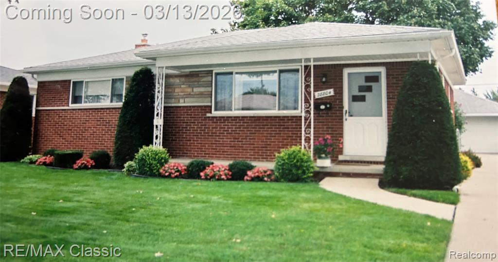 *Coming Soon!! Charming Mid-Century Brick Ranch w/ Beautifully Preserved Original Character. Open 3/14/26 from 1-3pm. Photos, floor plans & further details will be uploaded Friday 3/13/26.* Welcome home to this well-maintained, 3 bedroom, 1.5 bath ranch home, where timeless character & thoughtful upkeep shine throughout. Many of the home’s original finishes remain beautifully preserved, offering a wonderful opportunity to enjoy classic mid-century charm or update to your personal style. Located in Warren's popular Beach Lawn Sub, it's the perfect location for first time buyers, retirees or anyone looking for a solid home.  A spacious covered front porch welcomes you & provides the perfect spot to relax & enjoy the beautifully manicured yard. Inside, the large front living room has a picture window that allows plenty of natural light. The living room flows into a dedicated dining area, creating an open & inviting space ideal for everyday living or entertaining. The kitchen has plenty of cabinet space & also features a cozy breakfast nook, perfect for casual meals & morning coffee. Down the hall you’ll find three generously sized bedrooms with large closets, along with a full bathroom featuring an oversized double vanity. A convenient half bath just off the kitchen adds extra functionality for guests & daily use. Carpet currently covers hardwood flooring throughout much of the home, offering the exciting potential to uncover & restore the original wood floors. The full basement provides abundant space for an extra living/flex room, w/ plenty of additional space for storage, hobbies, a workshop, or future finishes. Outside, the beautifully maintained yard showcases mature landscaping, & a large two-car detached garage provides ample parking & storage. This lovingly cared-for home is a rare opportunity to own a solid mid-century ranch w/ space, charm, & endless potential. Conveniently located near stores, restaurants & easy freeway access.  Make your appointment today!