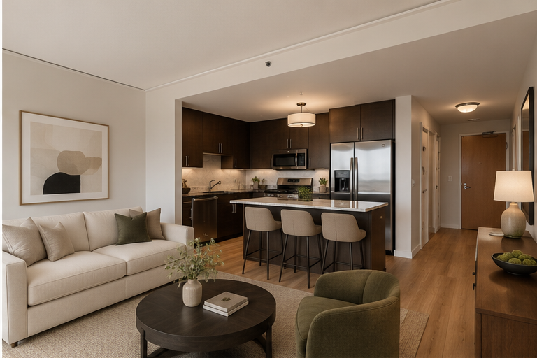 Experience elevated downtown living at Skyscape in this beautifully updated luxury condo showcasing breathtaking views of the Minneapolis skyline and U.S. Bank Stadium through dramatic floor-to-ceiling windows. The thoughtfully designed layout features a spacious primary suite complete with a large walk-in closet and private full bath, while the second bedroom offers versatility as a guest room or ideal home office. The fully renovated kitchen is outfitted with brand-new appliances, modern finishes, and new flooring throughout, creating a seamless blend of sophistication and comfort. Step outside onto the perfectly sized private balcony to take in stunning city views day or night. Residents of Skyscape enjoy premier amenities including a fitness center, hot tub, sauna, rooftop patio, grilling areas, 24-hour security, heated parking, and more — all in the heart of Downtown Minneapolis near restaurants, entertainment, parks, and stadiums.