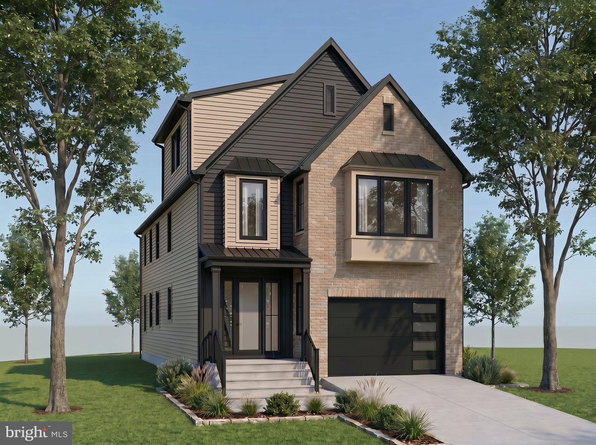 Pre-completion opportunity by Verity Builders in East Falls Church. Purchase during construction and, while timing permits, work with the builder to select certain colors and finishes. Limited customizations may also be considered, subject to construction progress, pricing, scheduling, and builder approval.Designed with approximately 6,207 square feet across four finished levels, this modern Tudor-inspired residence will offer six bedrooms, five full baths, one half bath, a two-car garage, screened porch, and private rooftop terrace. Ten-foot ceilings define the main level, where the open-concept kitchen features custom shaker cabinetry, a 9-by-4-foot waterfall quartz island, Thermador appliances, a walk-in pantry, and an adjacent wet bar. The family room is centered around a 54-inch gas fireplace and opens through a four-panel sliding door to the 15-by-13-foot screened porch. A formal dining room, private office, mudroom, and powder room complete the main level.Upstairs, the spacious primary suite includes a large walk-in closet, spa-inspired bath with a freestanding tub, dual shower heads, frameless glass enclosure, double vanity, and access to the rooftop terrace. Three additional bedrooms, two full baths, and a dedicated laundry room complete the second floor. The upper loft level provides a private bedroom suite, flexible living space, and additional storage.The finished lower level is planned with a sixth bedroom, full bath, recreation room with wet bar, gym or media room, and storage. Additional planned features include site-finished four-inch red oak flooring, black Andersen 400 series windows, eight-foot interior doors on the main level, Hardie siding with brick accents, 2x6 exterior framing, two-zone HVAC, 400-amp electrical service, and EV charging.Conveniently located near East Falls Church Metro, the W&OD Trail, parks, shopping, dining, and major commuter routes. Final specifications, selections, square footage, customization options, and completion