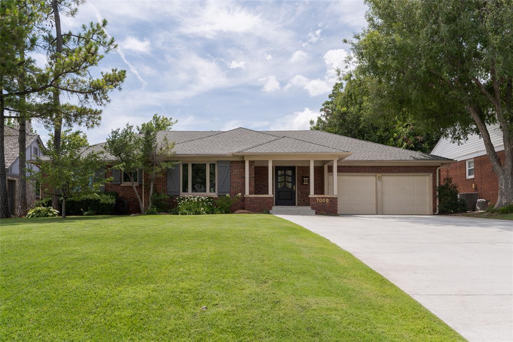 This exceptional Nichols Hills residence offers refined single-level living with timeless design and high-end finishes throughout. Thoughtfully redesigned from top to bottom, every detail has been carefully selected to create a home that is both sophisticated and comfortable. The light-filled floor plan is centered around spacious living and entertaining areas featuring wide-plank flooring, elegant millwork, recessed lighting, and seamless transitions between rooms. The stunning chef's kitchen is appointed with custom cabinetry, premium Thermador appliances, quartz countertops, a large breakfast bar, designer lighting, pantry and abundant storage, opening effortlessly to the main living spaces. Privately situated, the spacious primary suite serves as a true retreat with French doors opening to a private patio and a beautifully renovated spa-inspired bath complete with dual vanities, custom cabinetry, a freestanding soaking tub, an oversized frameless glass shower with bench seating and niche, designer fixtures and a generous walk-in closet with custom built-ins. Additional bedrooms offer flexible living arrangements for family, guests, or a home office, while the beautifully updated secondary bathrooms continue the home's cohesive luxury finishes. Outside is an expansive, beautifully landscaped backyard where mature trees provide exceptional privacy and shade. Multiple patio spaces create the perfect setting for outdoor dining, entertaining, or relaxing while enjoying the generous lawn with plenty of room for a future pool, outdoor kitchen, or play space. A storage building offers additional functionality without sacrificing the beauty of the outdoor setting. Located in the heart of Nichols Hills, this move-in ready home combines timeless architecture, quality craftsmanship and modern luxury in one of Oklahoma City's most desirable neighborhoods.