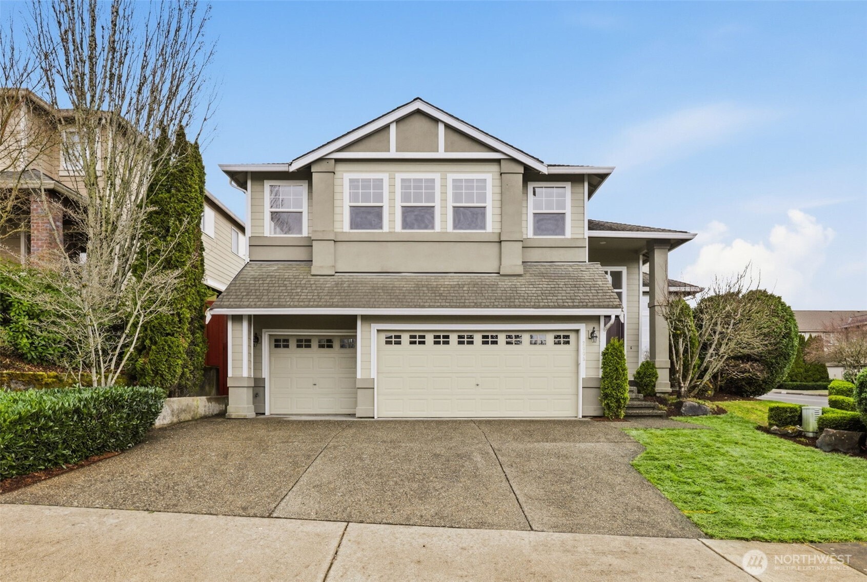 Beautifully refreshed 4-bedroom home in the desirable LaCrosse community near Newcastle, offering an ideal blend of comfort and style. The thoughtful floor plan features three inviting living spaces on the main level (living, dining, and family rooms) with vaulted ceilings that create a bright and open feel, plus four bedrooms upstairs, creating a layout that works beautifully for both everyday living and entertaining. Recent updates include brand-new interior paint, quartz kitchen countertops with backsplash, a new stainless range and refrigerator, updated lighting throughout, a refreshed primary bath with a new tile shower surround, and a brand-new water heater. Additional improvements include extensive living areas with durable hardwood floors, new LVP flooring, and new luxury carpet adding comfort to select rooms. Enjoy a rare three-car garage and step outside to a fully fenced flat backyard with fresh landscaping, perfect for relaxing, playing, or gatherings. Conveniently located near parks, amenities, and good schools with easy access to I-405, plus a short distance to Sea-Tac Airport, downtown Bellevue, Seattle, and Issaquah. Beautifully updated and move-in ready.