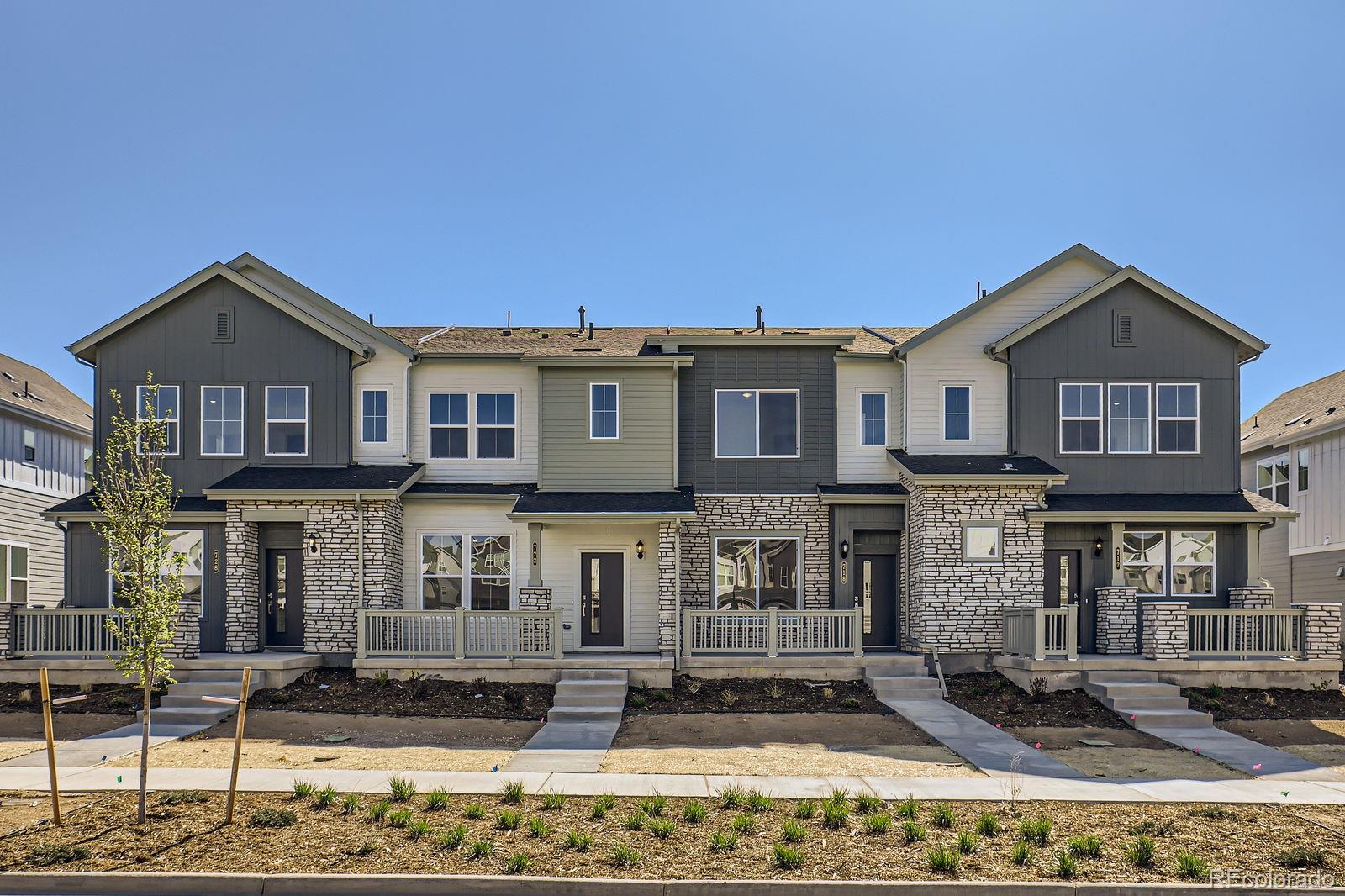 Eligible for 3.99 7/6 ARM or 4.99% fixed rate when using builder's preferred lender - terms and conditions apply - ask for details*******Contact Lennar today about Special Financing for this home - terms and conditions apply**

Move-in ready?! YES, PLEASE! Make it yours TODAY!

Low maintenance living in the gorgeous new Sky Ranch community. Just lock up and go. This brand new 2-story townhome in a 4-plex features 3 bedrooms, 2.5 baths, great room, kitchen, upper laundry, 2 car attached garage and conditioned crawl space. Gorgeous finishes and upgrades throughout including, slab quartz counters, luxury vinyl plank flooring, stainless steel appliances and more. Lennar provides the latest in energy efficiency and state of the art technology with several fabulous floorplans to choose from. Energy efficiency, and technology/connectivity seamlessly blended with luxury to make your new house a home. Current monthly fee subject to change. Homes with an alley are subject to an additional $27 per quarter fee. Photos are model only and subject to change.  Floorplans may differ some from what is represented in the MLS.