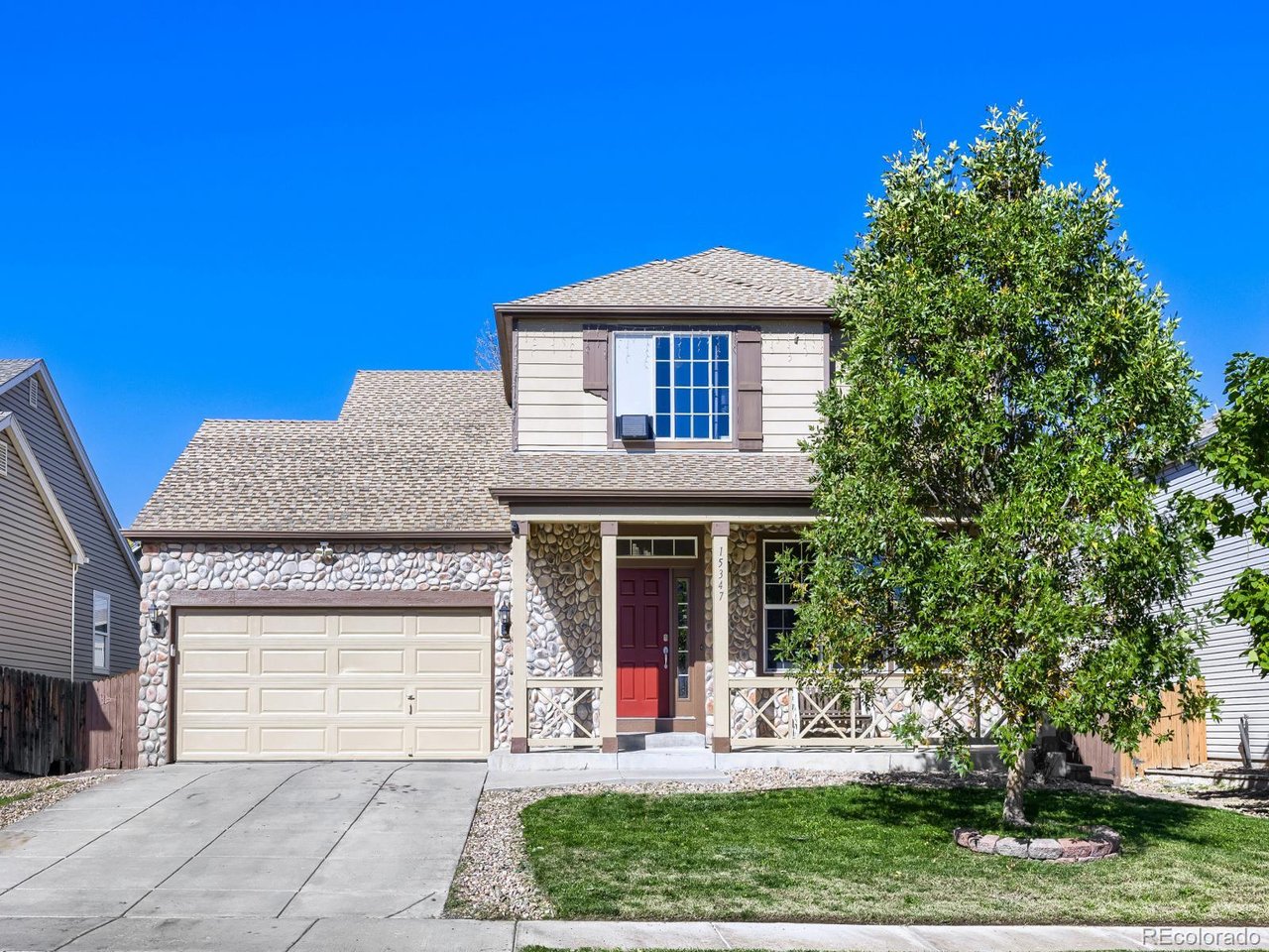 Welcome home to 15347 E 99th Place! This beautifully updated Commerce City home blends modern finishes with comfortable, functional living. The updated kitchen offers abundant counter space and cabinetry, ideal for everyday cooking and entertaining. Gather around the striking stone fireplace on cool Colorado evenings. The spacious primary suite features two separate closets and its own private bath, and the updated bathrooms throughout the home add a clean, contemporary feel. The finished basement expands your living space with an additional bedroom, a 3/4 bathroom and a bar area for game nights or movie marathons. Step outside to a large, professionally landscaped backyard made for hosting, complete with a built-in covered patio and brick flooring for summer barbecues and relaxed evenings outdoors. Move-in ready in a wonderful neighborhood. Schedule your showing today!