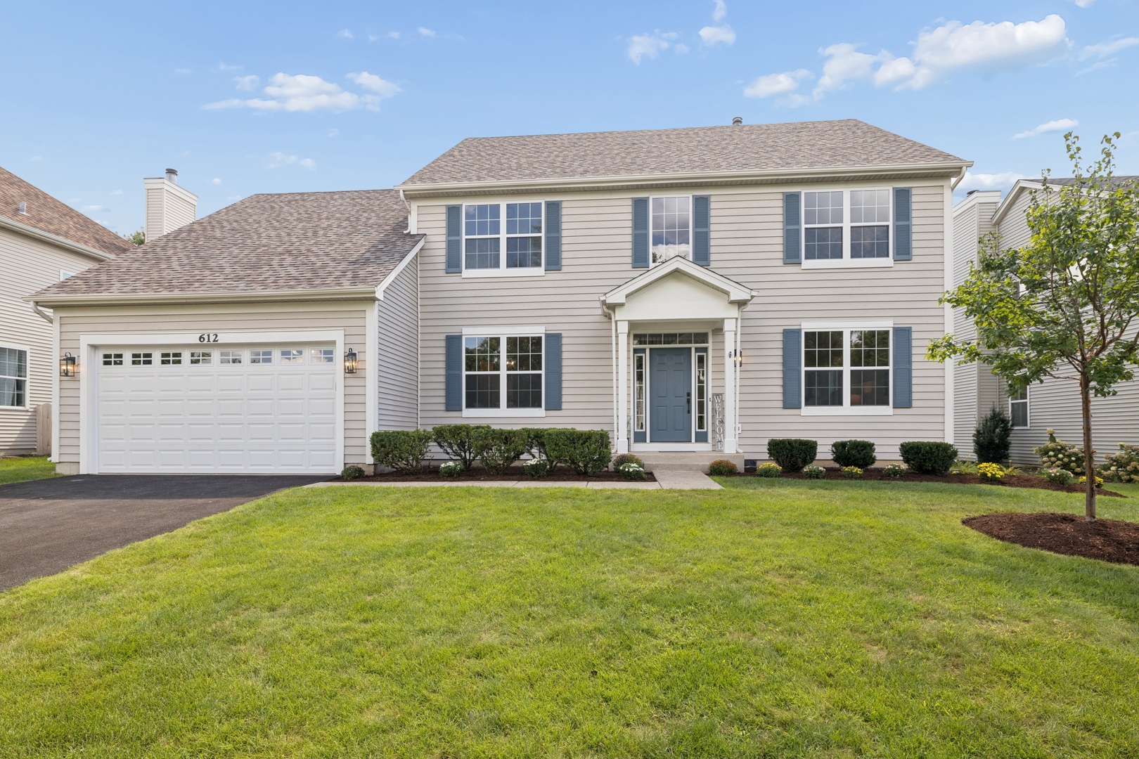 Welcome to this beautifully updated and spacious 4-bedroom, 2.5-bath home featuring a large, versatile floor plan and an impressive list of 2026 improvements. The main level offers brand new luxury vinyl plank flooring throughout, creating a modern and cohesive feel.    The inviting living room features elegant panel moulding and double doors separating it from the family room, offering both style and flexibility. The family room showcases a wood-burning fireplace with gas start, perfect for cozy evenings. The huge kitchen is the heart of the home, featuring a generous eating area, tons of refinished cabinetry and storage, a convenient desk area, and an oversized island. Enjoy brand-new quartz countertops, a brand-new backsplash, and brand-new stainless steel appliances. The large first-floor laundry room has also been updated with brand-new quartz countertops.    The powder room features a new vanity, new quartz countertop, and new plumbing fixtures. A dramatic large double staircase leads to the second level, where you'll find brand-new carpeting throughout the staircase and all bedrooms. The spacious primary suite offers a relaxing retreat with a separate shower and soaking tub, brand-new shower door, new double-sink vanity, and brand-new quartz countertops. The large walk-in closet includes a custom closet system for exceptional organization. The remaining three bedrooms are all generously sized and offer plenty of closet space. The finished basement provides even more living space with a large recreation area, a separate flexible-use space, and an unfinished storage area.    Step outside to enjoy the large paver patio and fully fenced backyard, ideal for entertaining, relaxing, and outdoor gatherings. Major 2026 updates include the roof, furnace, air conditioning, water heater, driveway, and garage door, providing peace of mind for years to come. This home combines generous living space, thoughtful updates, and extensive recent improvements in one exceptional package. This is a clubhouse community with pool, fitness center and clubhouse and much more! Move-in ready and waiting for its next owner! Close to shops and restaurants. Agent related to seller