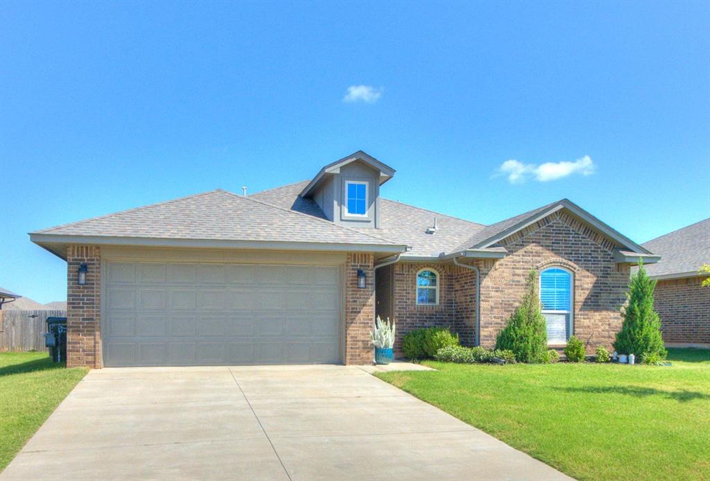 Welcome to this beautifully maintained 3 bedroom, 2 bathroom home in the highly sought after Bellatona addition of Norman. Built in 2019, this home offers the perfect combination of modern finishes, thoughtful design, and everyday comfort. Step inside to an inviting open floor plan where the spacious living room is centered around a cozy fireplace, creating the perfect gathering space for family, friends, or relaxing evenings at home. The kitchen is designed to impress with custom wood cabinetry, granite countertops, stainless steel appliances, and a large center island with abundant storage and workspace for cooking and entertaining. The private primary suite provides a peaceful escape with a spa inspired bathroom featuring a soaking tub, oversized tiled shower, and generous walk in closet. The well designed laundry room includes built in cabinetry, shelving, and natural light from a large window, making everyday tasks more enjoyable. Step outside to a spacious covered back patio that is ideal for morning coffee, weekend cookouts, or simply enjoying Oklahoma sunsets. Every detail of this home has been thoughtfully designed to maximize comfort and functionality.  Located within the Norman School District, residents of Bellatona enjoy outstanding neighborhood amenities including a tennis court, pickleball court, and covered playground. Conveniently located near shopping, dining, and major highways, this home offers the lifestyle you have been searching for. Move in ready and beautifully cared for, this is more than just a place to live. It is a place to make memories for years to come.