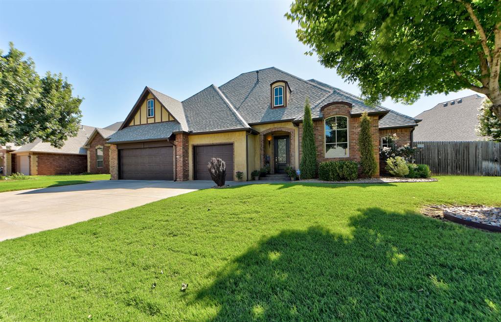 2,919 Sqft! FLEX ROOM/OPTIONAL 4TH BEDROOM! THEATRE ROOM! OFFICE! Welcome to the home you’ve been dreaming of! From the moment you arrive, the inviting curb appeal sets the stage for what’s to come. This well- maintained home is perfectly positioned just mins from I44 w/quick access to Tinker Air Force Base & nestled within the highly desirable Moore Public School District near South Lake Elementary. Open the door & let the natural light guide you through. Upstairs, discover a versatile ‘flex room’ currently used as a playroom but can be utilized as a 4th bedroom, game room, or gym. The home theater w/built-in surround sound, door for privacy & access to the attic, has plumbing already in place for a potential full bathroom addition; giving you room for growth! Throughout the home you’re welcomed by remarkable open spaces & elegant crown molding-details that quietly elevate the entire experience! Features include a 2023 roof & 2023 full gutters, ceiling fans throughout, and a storm shelter in the garage for added peace of mind & security during Oklahoma weather. The heart of the home is your chef-inspired kitchen, thoughtfully designed with an island featuring built-in wine storage, granite countertops, stainless steel appliances, custom backsplash & a Butler’s pantry great for entertaining prep/storage. The primary suite is on the main level & offers a whirlpool tub, walk-in shower, his & hers sinks w/granite countertops & a spacious walk-in closet w/built-ins & seasonal storage. The secondary bedrooms include a Jack & Jill setup, each w/walk-in closets & private vanities, plus a custom tub/shower combo. Don’t miss the indoor laundry room w/granite countertops & functional built-ins in the home office for work-from-home ease. Finally, step outside to your covered back patio & spacious yard-perfect for morning coffee, relaxing evenings or weekend BBQs w/family & friends.  Plenty of space to add your swimming pool!  Move-in ready, upgrades, & brimming w/potential.