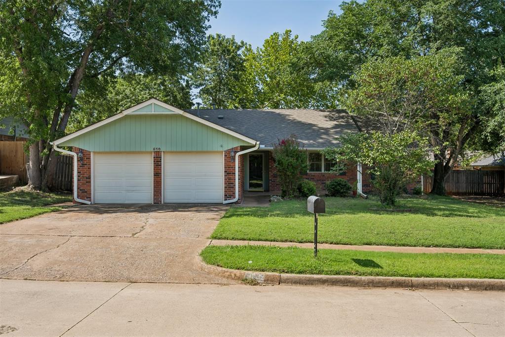 Welcome to 510 Leaning Elm Dr. in Norman, OK—a charming home nestled in a great neighborhood with mature, beautiful trees that provide exceptional shade and a peaceful setting. This well-maintained property is well insulated and features Anderson windows, offering energy efficiency, comfort, and abundant natural light throughout the home.Inside, you'll find new flooring that gives the home a fresh, updated feel, along with central heat and air to keep you comfortable year-round. The functional floor plan provides inviting living spaces that are perfect for everyday living and entertaining.Step outside to enjoy the spacious deck, ideal for relaxing, grilling, or hosting family and friends. The backyard also includes a playhouse, making it a fun space for children, as well as a storage shed for all your lawn equipment, tools, and outdoor essentials.Surrounded by mature landscaping and located in a desirable neighborhood, this home offers the perfect combination of comfort, efficiency, and outdoor enjoyment. Whether you're looking for your first home, a place to grow, or simply a property with plenty of shade and usable outdoor space, this home is one you won't want to miss. Schedule your private showing today!