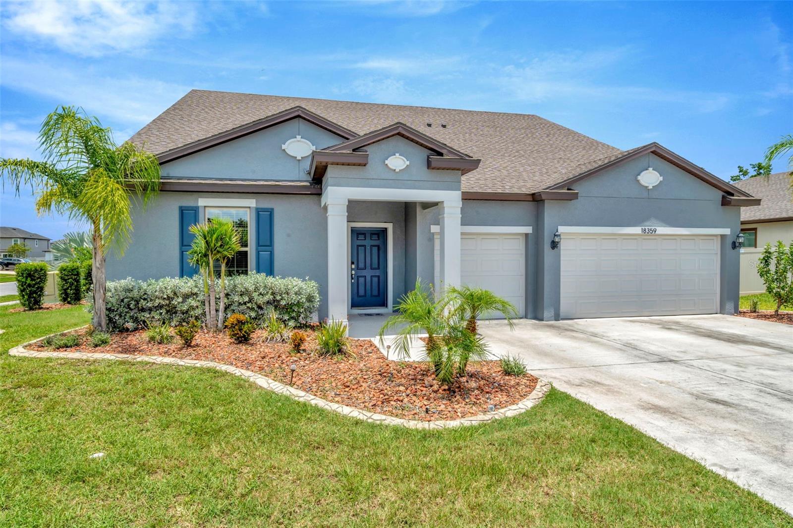 Welcome to your dream home in the sought-after Talavera community! This stunning 6-bedroom, 4-bathroom home with a 3-car garage sits on an oversized 0.24-acre corner lot, offering plenty of space inside and out. Built in 2021 with energy-efficient, up-to-date technology, it includes features like a smart security door lock, USB outlets, a heated pool, and a hot tub you can control right from your smartphone.

Step inside to a spacious open concept living and kitchen area, perfect for gatherings and everyday living. The kitchen is a chef’s delight with a large island, granite countertops, and a walk-in pantry. The living space seamlessly extends to a relaxing lanai overlooking a beautifully maintained garden, sparkling pool, hot tub, and a cozy fire pit, creating an ideal setting for entertaining or quiet evenings at home.

The owner’s suite offers a private retreat with a spacious walk-in closet plus an additional closet for extra storage. Bedroom 2 features an en-suite bathroom and a view of the lush side garden, with bedrooms 3 and 4 offering the same bright, peaceful atmosphere.

Upstairs, you’ll find a versatile living area with 2 additional bedrooms, a full bath, and a walk-in closet, along with an upgraded kitchen featuring modern stainless-steel appliances and soft-close cabinets, perfect for an in-law suite or a private guest retreat.

The Talavera Clubhouse adds to your resort-style living with amenities including a swimming pool, playground, tennis courts, and basketball courts for your enjoyment.

Additional highlights include: Fresh interior paint and brand-new carpet, Two HVAC systems for year-round comfort, Dual Water softening and filtration for the entire house, Upgraded water heater, and Smart sprinkler system.

Located with easy access to the airport, beaches, Mirada Lagoon, grocery stores, and shopping centers via US-41, SR-52, I-75 and Suncoast Parkway, this home offers the perfect blend of convenience and comfort.

Move-in ready and designed for a resort-style lifestyle—schedule your private showing today!