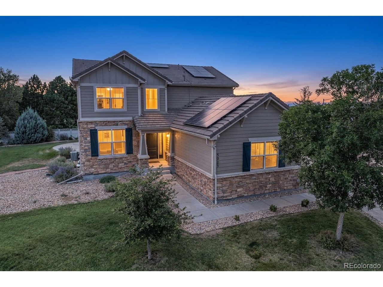 Newly finished renovations and a superior 1/2 acre lot (the largest in Anthem!) define this stunning Anthem home with finished basement, and over-sized 3-car garage. Recent renovations include: refinished hardwood floors, new carpet, and new paint interior and exterior. This home features 4 bedrooms/3.5 bathrooms +office, & is located in the coveted, master-planned community of Anthem. The main floor showcases a gourmet kitchen with SS appliances, granite counters, eat-in dining, central island, walk-in pantry, dining space and a separate flex space/formal living room. The main floor boasts a spacious and private office, the perfect powder bath, and a spacious living room with gas fireplace. The eat-in dining space opens to the back patio with just over a 1/2 acre of backyard bliss, fully irrigated and landscaped. Upstairs you will find the convenient laundry room (washer and dryer included), relaxing primary retreat with walk-in closet, a 5-piece ensuite bath with dual sinks, & large soaking tub. The second floor also offers 3 spacious secondary bedrooms with ample closet space & a full hallway bath with dual sinks, & Corian countertop. Enjoy the professionally finished basement with open rec room, private 3/4 bath with Granite counter, walk-in shower, and significant storage with included storage racks. This resort-like community features a 32,000 sq. ft. rec/fitness center with revamped gym (2026), 2 pools, 22 parks, 48 miles of trails, tennis/basketball courts, community events, & is home to 2 of the highest ranked Adams 12 schools-Thunder Vista & PRA. Don't miss this opportunity to own your dream home, schedule your showing today!