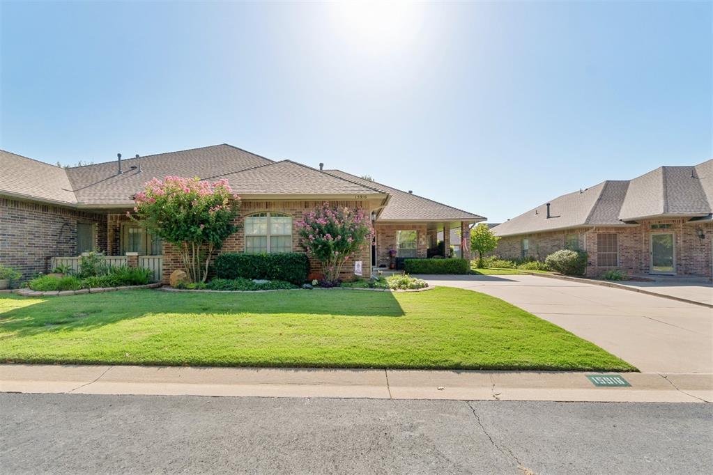 Welcome to 15916 Sonoma Ct, Edmond, OK 73013—a beautifully maintained 3-bedroom, 2-bathroom home nestled in the highly desirable Vintage Gardens I community. Offering an open-concept floor plan, quality finishes, and low-maintenance living, this home blends comfort and convenience.Step inside to a bright and inviting living area featuring wood flooring, a cozy gas fireplace, and seamless flow into the dining and kitchen spaces—ideal for everyday living and entertaining. The kitchen boasts granite countertops, ample cabinetry, and generous workspace. Wood flooring continues through the office and hallway, adding warmth and elegance throughout.The spacious primary suite provides a relaxing retreat, while two additional bedrooms offer flexibility for family, guests, or a home office.Enjoy outdoor living from the covered front porch, covered side porch, or covered back patio. The nicely landscaped yard enhances the home's curb appeal, while the two-car garage includes a steel safe room for added peace of mind.Residents of Vintage Gardens I enjoy exceptional HOA amenities for $200 per month, including lawn mowing, pre-emergent and fertilizer applications, shrub trimming, leaf cleanup, sprinkler system maintenance, and payment of the sprinkler system water bill. The HOA also maintains the neighborhood gates, provides periodic tree trimming, repaints all homes approximately every 10–12 years as needed (most recently in 2025), and offers access to a clubhouse and community pool.Conveniently located near shopping, dining, parks, and major roadways, this move-in-ready home offers the perfect combination of style, comfort, and carefree living.Don't miss your opportunity to own this exceptional home in one of Edmond's most sought-after gated communities. Schedule your private showing today!