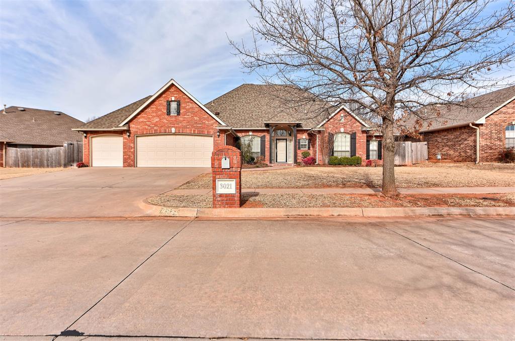 Just 2 miles from the University of Oklahoma and minutes from Lake Thunderbird, this 4-bedroom, 2.1-bath home offers a rare combination of function, flexibility, and neighborhood appeal in an established community with ponds, parks, and walking trails throughout. Inside, tall ceilings, canned lighting, crown molding, and plantation shutters throughout create an elevated feel from the moment you enter. The layout is a win for today’s buyers with two living areas, two dining spaces (formal + breakfast), and a versatile flex space perfect for a pool table, gaming area, or reading lounge. The kitchen anchors the home with granite countertops, gas range, pantry, island, custom backsplash, and seamless flow into the main living area—ideal for entertaining or everyday living. The primary suite delivers what buyers expect: jetted tub, dual sinks, and a large walk-in closet. Secondary bedrooms are thoughtfully designed, including Bedroom #2 with a private desk nook, making it ideal for work-from-home or study space. Practical upgrades add real value: New roof (2021), HVAC replaced (2021), hot water tank replaced (2019), storm shelter, surround sound speakers, intercom system, full gutters, and new garage doors and motors. Outside, buyers will love the covered front porch, covered back patio, large fenced yard, and 3-car garage—all in a neighborhood agents are proud to show. This is the kind of home that solves multiple buyer needs in one showing. Space, proximity to OU, major system updates, and lifestyle amenities!