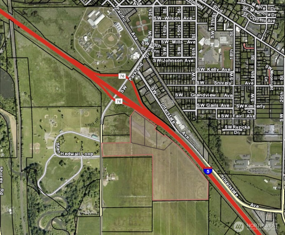 Estate Sale. First time on the market. Rice Road farm with I-5 frontage at Exit 76 (SW Quad) . 6.77 acres along Rice Road is included in the Chehalis UGA and zoned CG (General Commercial). Includes Parcels: 017564004004, 017564004001, 017564004002 & 017564004003