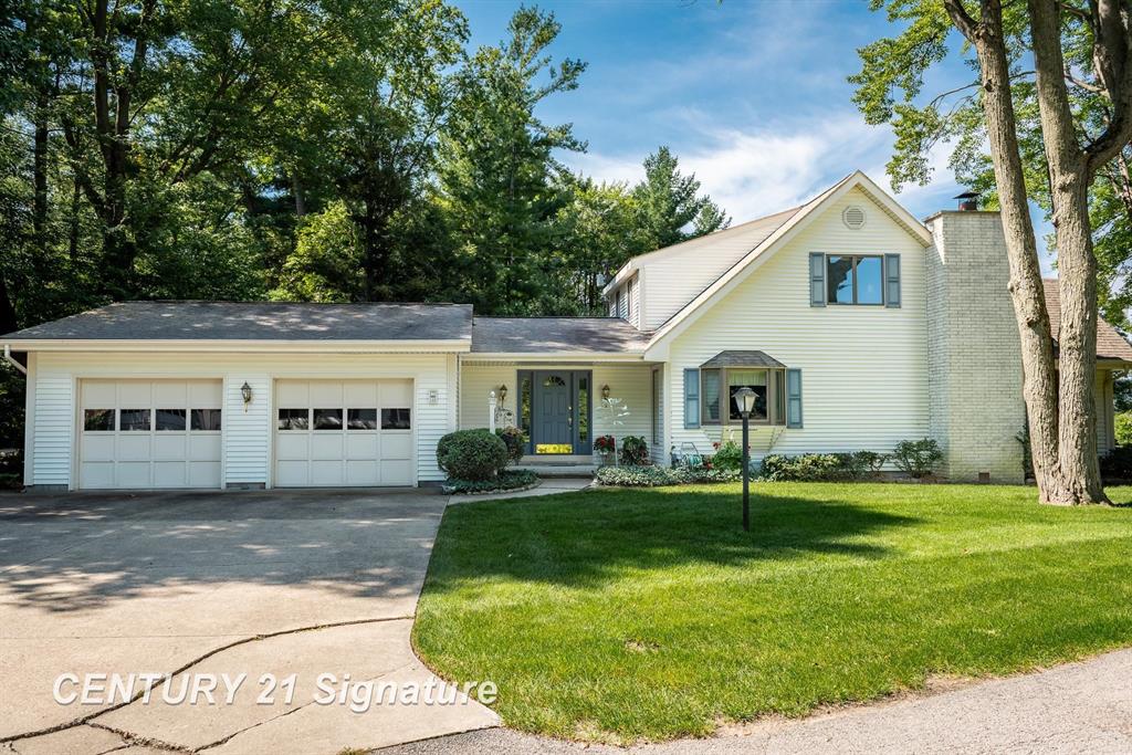 Welcome to your dream home on Sanford Lake! This stunning 3-bedroom, 3-bathroom home offers just under 2,400 square feet of living space on a 1.16-acre lot. The main level features a modern, dine-in kitchen that flows seamlessly into the open living room, perfect for entertaining. The primary suite and laundry room are conveniently located on the main floor, making everyday living a breeze.  Upstairs, you'll find two spacious bedrooms, each with generous closets, along with a full bathroom. Storage is abundant throughout the home, including an oversized entryway closet. One of the highlights of this property is the beautiful four-seasons room that overlooks the backyard and offers stunning views of Sanford Lake with 116 feet of lake frontage.  Additional features include an attached 2.5-car garage, ample parking, and a detached 2-car heated garage complete with electricity and a loft space. The partial basement offers partially finished space, adding even more flexibility to this already versatile home. Located in the desirable Meridian Public School District, this is on a private drive off M30, very convenient access to US10 for an easy commute, and close to grocery shopping, the vibrant Downtown Sanford, and 12 minutes to Midland's Eastman Road Shopping Corridor.  This property is a rare find! For more information on the return of Sanford Lake, which has been approved by the Supreme Court, please refer to the Four Lakes Task Force website.