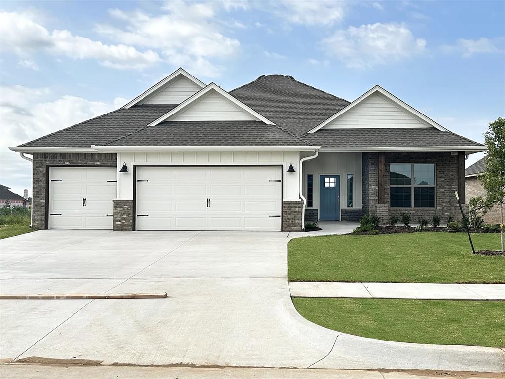 Move-in ready in Cedar Lane II! Conveniently located near the University of Oklahoma, Highway 9, shopping, dining, and entertainment, this beautifully upgraded home offers 1,785 SF of interior living space plus 267 SF of covered outdoor living.The open-concept floor plan features wood-look tile flooring, designer finishes, and a spacious kitchen with an oversized island, farmhouse sink, soft-close cabinetry, upgraded hardware, and a gas range with griddle. The living and dining areas flow seamlessly to the covered patio, creating an ideal space for entertaining.Offering 3 bedrooms plus an office that can serve as a 4th bedroom, this flexible layout includes 2 full baths, a powder bath, and a spacious primary suite with a large walk-in closet connected directly to the laundry room.Additional features include an in-garage storm shelter, security system, irrigation system, and numerous builder upgrades throughout.Residents enjoy community amenities including a pool, basketball court, playground, walking trails, gazebos, outdoor fitness equipment, and a soccer field. Located near Walmart and future Target and Lowe's developments, this home offers exceptional convenience in one of Norman's fastest-growing areas.
