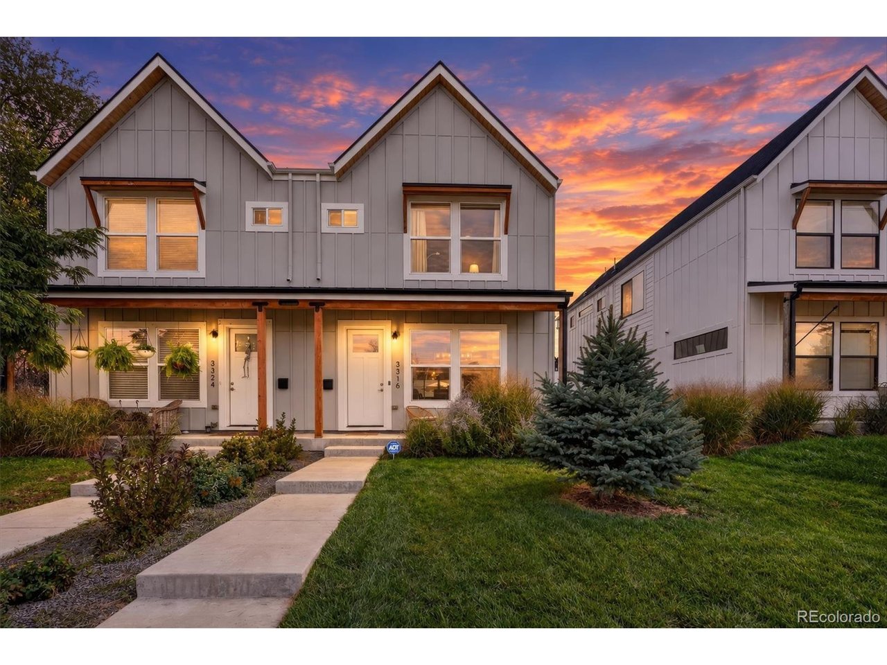 Welcome to 3316 Ames St, a beautifully designed modern farmhouse-style home offering the perfect blend of style, functionality, and location. This thoughtfully designed two-story home features an inviting open-concept layout with hardwood floors, abundant natural light, and high-end finishes throughout. The gourmet kitchen is the heart of the home, featuring quartz countertops, stainless steel appliances, designer lighting, and an impressive 13-foot island with plenty of room for gathering and entertaining. The spacious family room showcases a gas fireplace and nearly wall-to-wall sliding glass doors that open to the private patio and fenced yard, creating an effortless indoor-outdoor living experience. Upstairs, the serene primary suite offers two generous walk-in closets, a dual vanity, and an oversized shower, while two additional bedrooms, a full guest bath, and convenient laundry provide excellent functionality. The fully finished lower level adds fantastic additional living space, featuring a large recreation room, bathroom, and spacious bedroom that easily accommodates a king-size bed. It's the perfect setup for visiting friends or family, offering guests their own comfortable and private space while still feeling connected to the rest of the home. A detached two-car garage with a storage loft adds valuable convenience and additional storage. Located just 5 minutes from Highlands, Sloan Lake, and Tennyson, this home offers easy access to some of Denver's best restaurants, shops, trails, and outdoor recreation. With a covered front porch, private backyard, mountain views, and a fantastic West Denver location, this is a home that truly delivers on modern living and lifestyle.