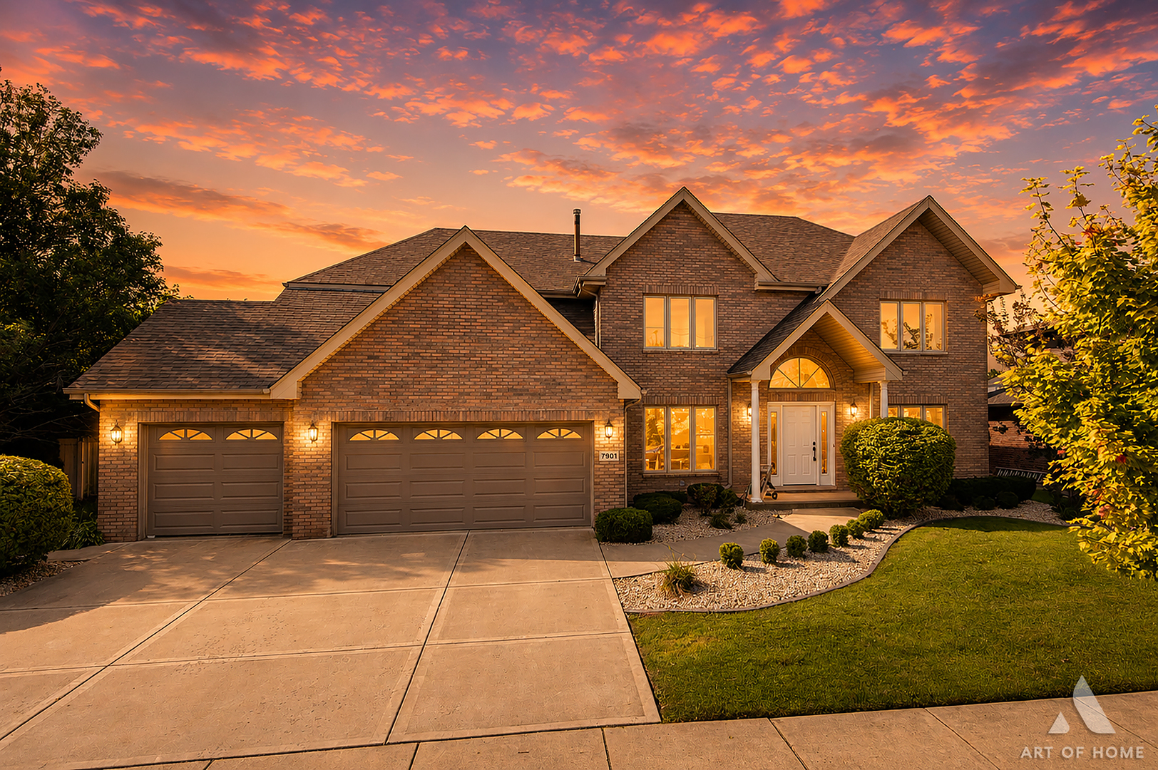 Tremendous opportunity to own this 5BR, 3.5BA, 3 Car Garage in the highly desirable Golfview Subdivision. Spanning 3,536 sq ft of Luxurious above ground living space and 2200sq ft fully finished basement. The main level features separate living and dining room, office/bedroom w/ French doors, stunning two-story family with cozy woodburning fireplace, dry bar,  and skylights. The open concept kitchen and dinette area show case recessed & custom lighting, wall to wall cabinets, granite countertops, breakfast bar, stainless steel appliances, custom desk, and so much more. Living room features floor-to-ceiling bookcase. Second level boasts 4 large bedrooms w/new upgraded carpeting & padding. Primary bedroom & bath features his and her vanity, oversized jacuzzi tub, separate shower, double doors, walk in closet. The lower level finishes offers excellent additional living area with huge family room, wood burning fireplace, optional 5th bedroom, full bath, custom built wet bar perfect for entertainment, pool area which includes table and generous storage areas. New roof in 2025, furnace and hot water heater are under 5 years old. Professionally landscaped 2026. All of this conveniently located near major shopping, dining, health clubs, and proximity to major expressways. Don't miss out, schedule your showing today.