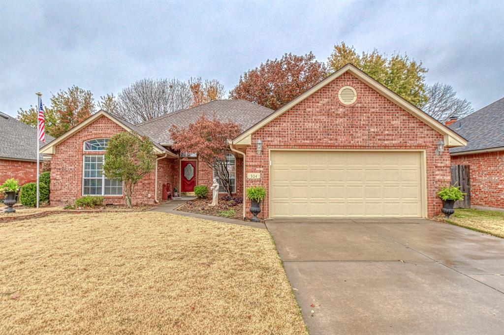 Come quickly to see this fabulously well-maintained home in the highly sought-after Cambridge addition.  VERY close to the neighborhood pond and playground.  Large floorplan with cozy 2-sided gas log fireplace.  New hot water tank Oct. 2025.  Kitchen is open to an expansive dining room that overlooks an amazing treed backyard.  Large covered patio with trees to shade the evening sun.  Butler's pantry off to the side with access to a well-appointed laundry room.  Primary bedroom has a lovely ensuite.  The other two bedrooms share a bathroom.  2116 sq feet gives you loads of room for a flexible plan.  Storm shelter in 2-car garage.  This home is in a great location, with excellent schools & has been loved and cared for.  Don't miss out!