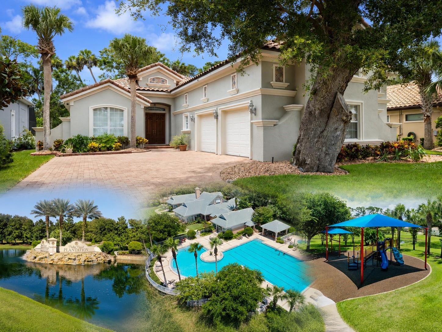 BUYER INCENTIVE: Seller is offering up to $7,990 toward allowable buyer closing costs, prepaids, discount points, or an approved interest-rate buydown with an acceptable offer, subject to contract terms, lender approval, and sufficient allowable costs.Welcome to private courtyard living in the guard-gated Riverwalk section of Palm Coast Plantation. Backing to peaceful conservation land, this custom Grandeur Homes residence offers 4 bedrooms, 3 full baths, 2,892 sq ft of living space, and select furnishings. Natural light highlights tray and coffered ceilings, crown molding, transom windows, decorative archways, and a propane fireplace. The open layout connects the main living areas to a well-appointed kitchen with stone counters, solid-wood cabinetry, a built-in oven, and propane cooktop.The spacious first-floor primary suite is complemented by two additional main-level bedrooms, while the upstairs fourth bedroom provides flexible space for guests, an office, or media room. At the heart of the home, a private walled courtyard offers a screened outdoor retreat with an outdoor kitchen, decorative lighting, and a versatile golf-entertainment area. Additional features include a tile roof, paver driveway, new landscaping, and upgraded irrigation.Palm Coast Plantation amenities include a clubhouse, community pool, fitness center, tennis, pickleball, bocce, basketball, shuffleboard, boat/RV storage, and access to a 128-acre lake with pier and gazebo—all convenient to beaches, dining, shopping, and I-95.An additional lender credit of up to $4,794 may be available when using the preferred lender, providing a maximum potential combined buyer benefit of up to $12,784 at the current asking price. One or more photo(s) was virtually staged.