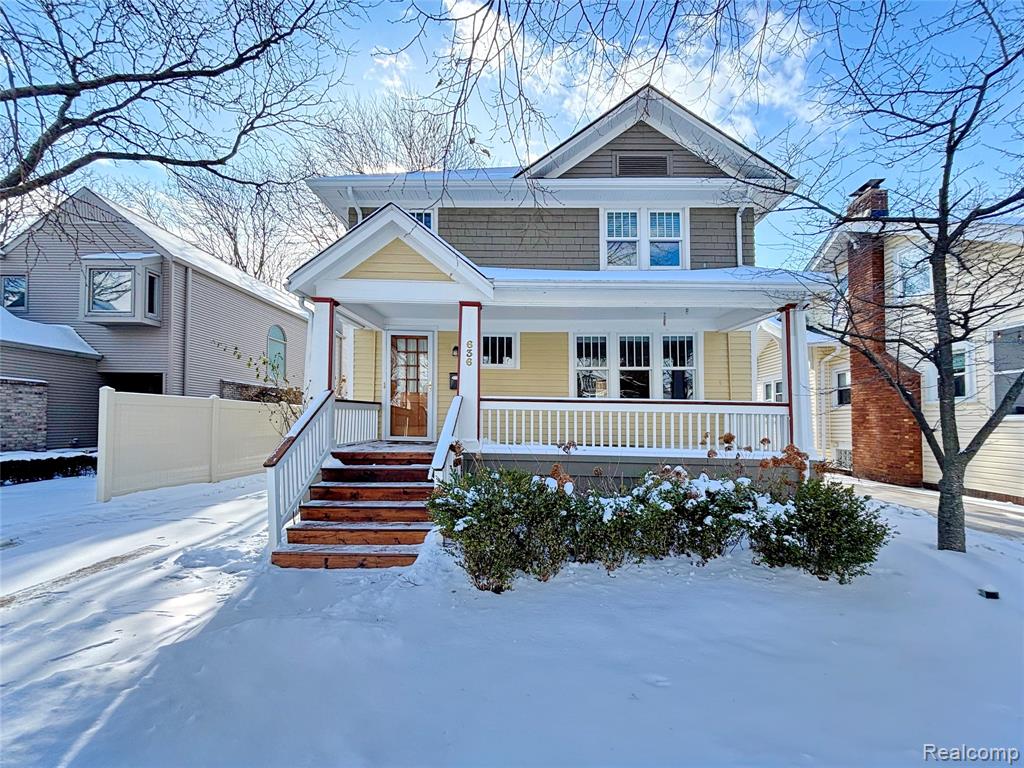 Welcome home to this expanded three-bedroom, two full bath Birmingham charmer! Lovingly maintained, this home is a "stones throw" from everything downtown Birmingham has to offer. Make your own memories as you sit on the inviting front porch sipping your favorite beverage. The appealing interior was freshly painted in December 2025 and features wood floors. Savor the past but enjoy the modern conveniences of an updated kitchen with hardwood flooring, silestone countertops, and a breakfast nook. Formal living room with refinished hardwood flooring and many windows. Large dining area leads to a sun-bathed family room addition, full bath, and laundry. The family room boasts a convenient private entrance, ideal for a first-floor primary suite. Three bedrooms on the second level are serviced by an updated full bath with tub/shower. The unfinished basement offers storage and a 2nd laundry option. New A/C unit. Fully fenced yard (new privacy fence) with brick paver patio and garage make it a perfect package. This home has classic ageless beauty written all over it. Must see!