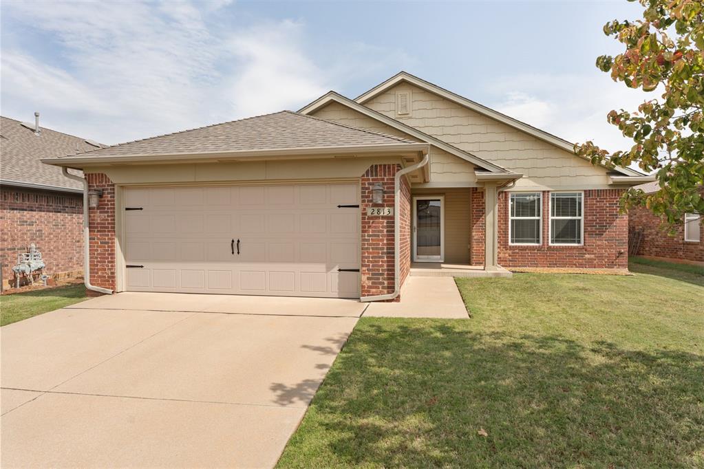 This beautiful open concept home is perfect for entertaining! This one is ready for its new owner, move-in ready, an open living area with vaulted ceilings, lots of natural light, wood floor, back door with screen to pull to allow some fresh air in on those nice evenings. An extra paved outdoor patio is ready for a fire pit and chairs as the cool weather return.  The kitchen has been re-done with newer appliances, stove/2021, above stove microwave/2021, dishwasher/2024, refrigerator/2023, Garbage Disposal/2021, Hotwater Tank/2023, New Paint, New Formica Counter Tops, Washer and Dryer/2023, New Farm Sink and Tile Back Splash and has a convenient pantry. Master Bath completely re-done in May/2022. This home has Fresh Paint, New Roof/2019, Guttering, Garage Door, New Carpet and Storm Shelter in Garage Floor. It will be hard to find something that this one needs because it is just immaculate!! Relax on the north-facing covered patio! All this and Deer Creek Schools!!
