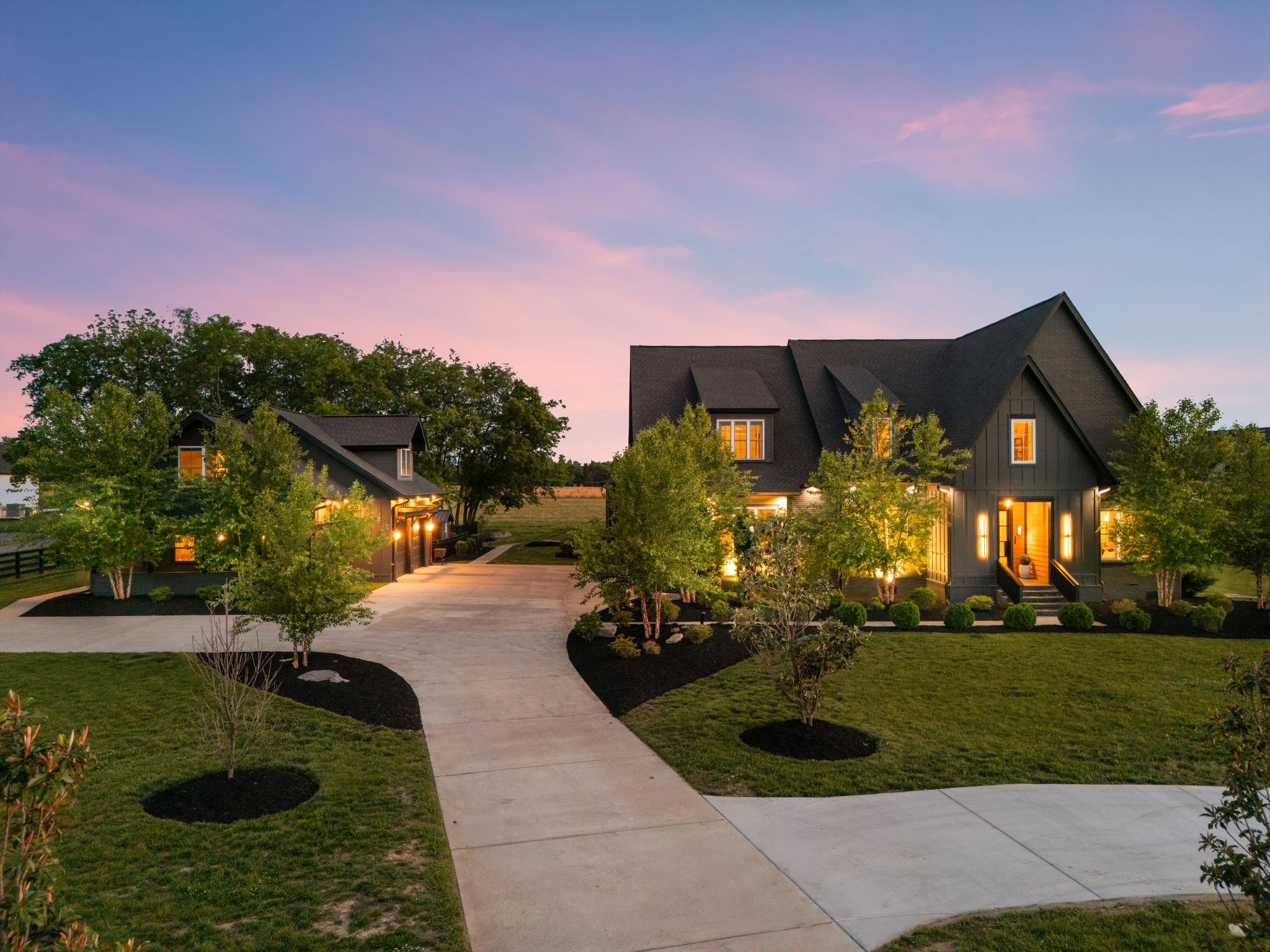 Rare opportunity to own a private, gated, family compound on 5 acres in Murfreesboro, Tennessee; offering the feel of a secluded country retreat while remaining convenient to Nashville, Franklin, shopping, dining, and everyday amenities. Designed with flexibility and lifestyle in mind, this exceptional property features TWO separate homes, each with its own address, creating a rare opportunity for multigenerational living, guest accommodations, a private office, or long term legacy ownership.The custom main residence offers over 6,300 square feet of thoughtfully designed living space with high-end finishes, expansive entertaining areas, and seamless indoor-outdoor living. The detached guest residence adds approximately 1,200 square feet of additional living space, making this property ideal for buyers searching for a family compound, private retreat, or luxury estate with acreage and a guest home.Outside, enjoy a resort style pool, open green space, mature privacy, and the peaceful atmosphere of country living; all within reach of the conveniences and growth that continue to make Middle Tennessee one of the most desirable relocation destinations in the country.Properties offering this combination of privacy, acreage, luxury, and dual-residence living are rarely available. This home is under contract with a home sale contingency. Buyer 48 hour first right of refusal is in place.