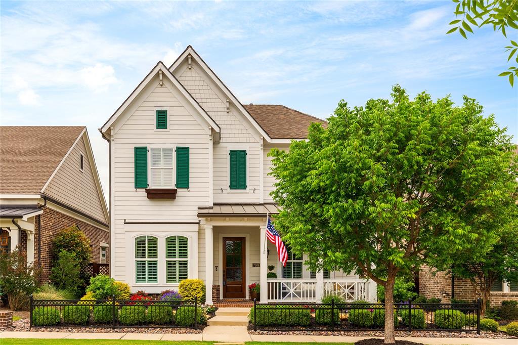 Located on a quiet interior lot in McKinney’s highly desired front-porch living community of Tucker Hill, this exceptional home blends timeless charm with thoughtful modern upgrades. Beautiful curb appeal welcomes you home, highlighted by a large, inviting front porch designed for gathering and relaxing, complete with a charming hanging daybed swing and custom gas lantern that embodies the neighborhood’s signature lifestyle.The home is loaded with over $100,000 in upgrades, from designer decorative lighting to a Class IV impact-resistant roof. A comprehensive list of enhancements is available, reflecting the care and investment poured into every detail. The entertaining, open-concept floor plan is filled with natural light and enhanced by handsome millwork that adds character and warmth throughout.The chef-inspired kitchen anchors the main living area and features a large gathering island, gas range, and ample workspace, making it ideal for both everyday living and hosting guests. Adjacent formal dining showcases built-in cabinetry, offering both elegance and functionality for memorable meals and celebrations.The primary suite is conveniently located on the first floor, providing a private retreat with comfort and ease. Upstairs, three additional bedrooms are complemented by an expansive game room, offering flexible space for recreation, media, or work-from-home needs.Step outside to a beautifully curated backyard oasis, where a serene fountain creates a peaceful setting for outdoor enjoyment. Completing the home is a two-car garage with an additional workshop area, perfect for hobbies, storage, or projects.This Tucker Hill residence offers refined living, thoughtful design, and an unmatched sense of community—all in one of McKinney’s most sought-after neighborhoods. Prosper ISD. Move in ready!