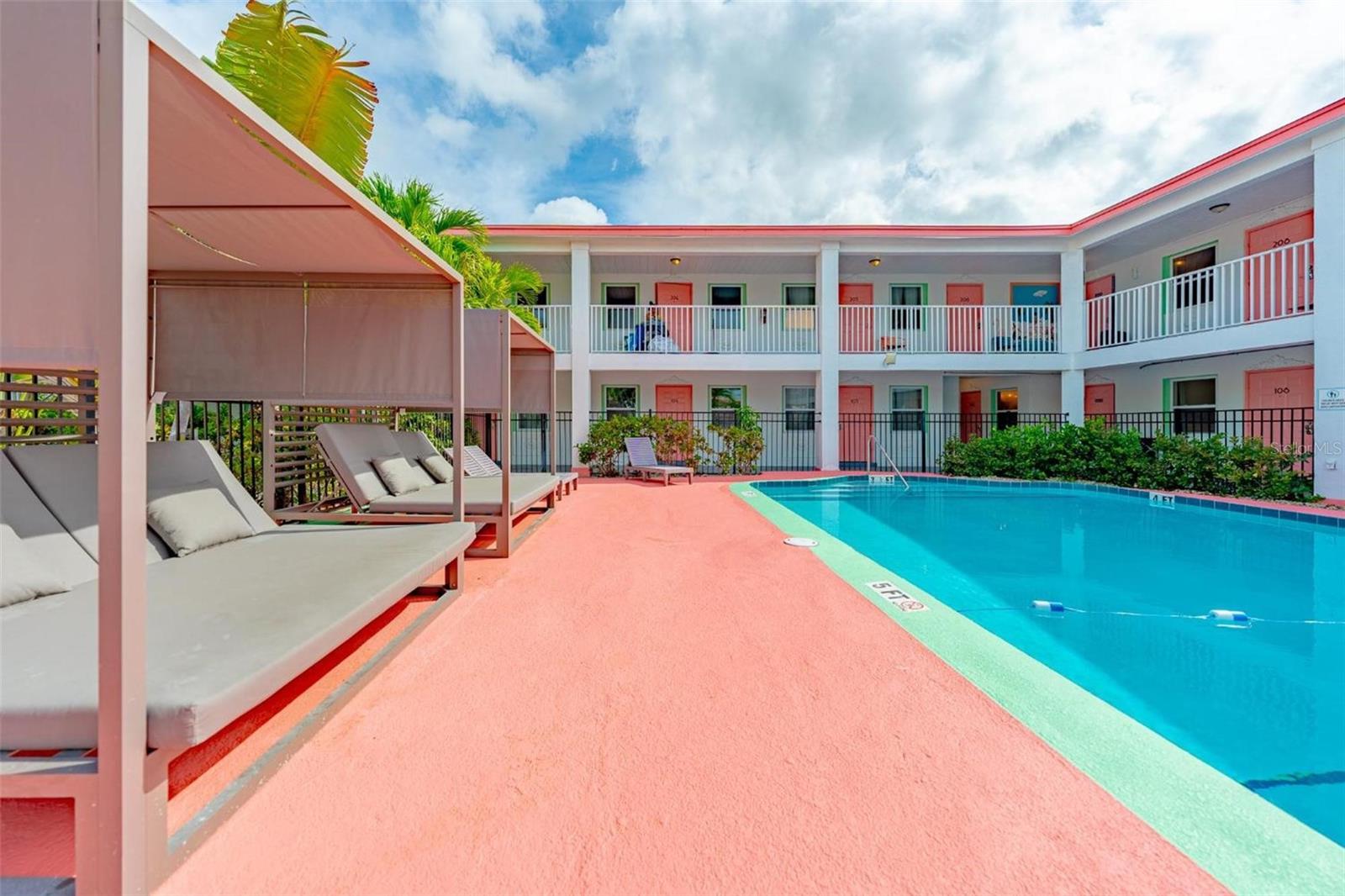 Clearwater Beach Waterfront motel. 21 units. Renovated heated pool 2024. Waterfront dock. Dock measurements are approximate and needs to be verified by buyer