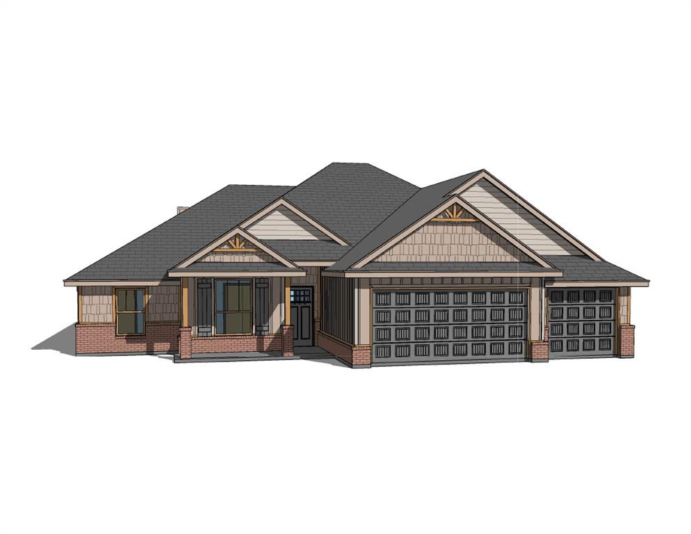 The Hazel floor plan has a total of 2,095 Sqft for living space, including 1,900 Sqft of indoor living and 220 Sqft of outdoor living that features a wood-burning fireplace, a gas line, and a TV hookup! This immaculate home offers 4 bedrooms, 2 full bathrooms, covered patios, a utility room, and a 3-car garage with an in-ground storm shelter installed. The great room presents a beautiful coffered ceiling with a ceiling fan, a gorgeous corner gas fireplace with our stacked stone detail, large 7’ windows, rocker switches throughout, and elegant wood-look tile. The high-end kitchen has stainless-steel appliances, including a 5-burner cooktop, decorative tile backsplash, custom-built cabinets to the ceiling with under cabinet lighting and cabinet hardware installed throughout, a large corner pantry, 3 CM countertops, more wood look tile, stunning pendant lighting, and an oversized center island that holds a spacious sink, a dishwasher, and a trash can pullout. The primary suite spotlights a sloped ceiling detail with a ceiling fan, windows, and our cozy carpet finish. The spa-like prime bath has a free-standing tub, a dual sink vanity with framed mirrors, 3 CM countertops, a European walk-in shower, a private water closet, and a huge walk-in closet with horizontal and vertical storage opportunities. Secondary bedrooms feature high ceilings with ceiling fans, sizeable closets, windows, and carpeted flooring. Other amenities for this energy efficient home include a tankless water heater, a fresh air ventilation system, R-44 and R-15 insulation, and so much MORE!