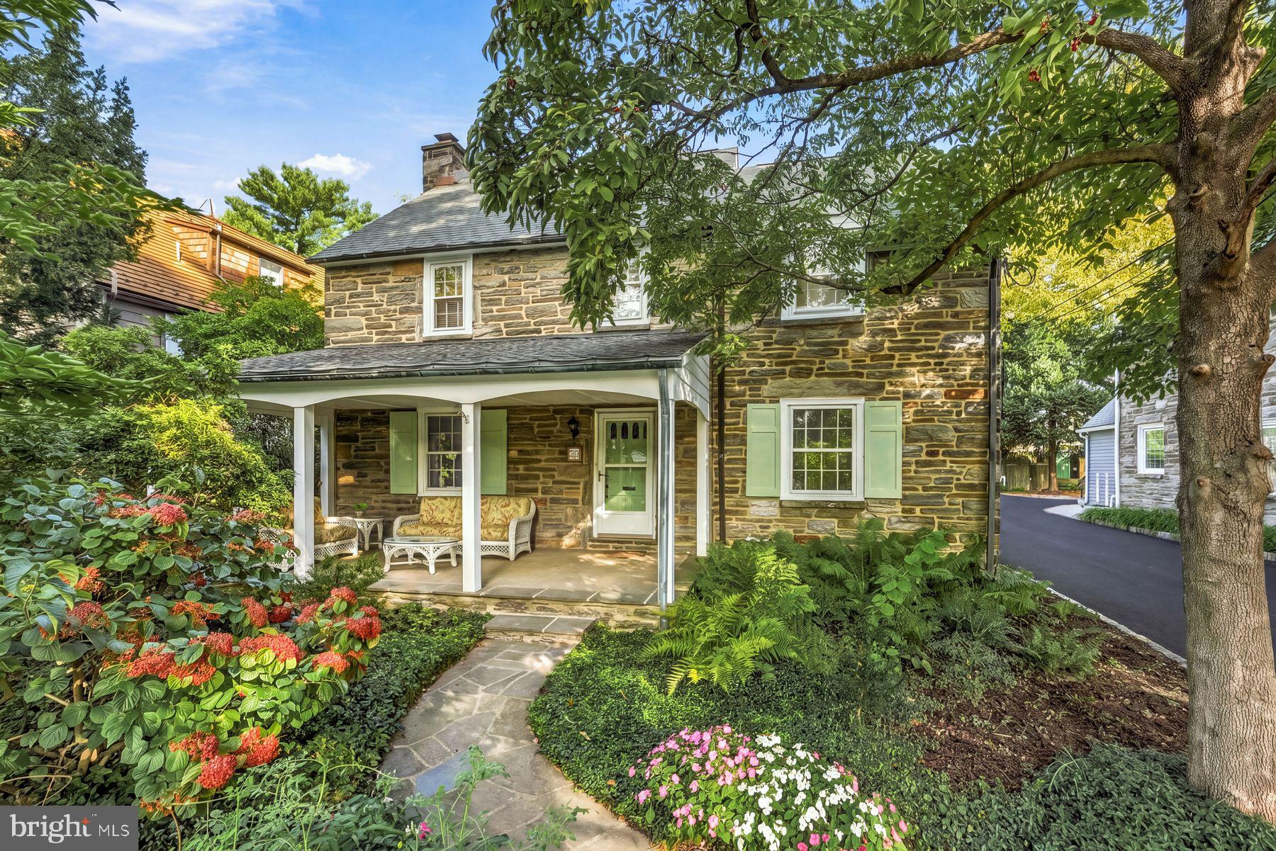 Welcome to this charming stone home in the heart of Bala Cynwyd, offering six bedrooms, three full and two half baths, a flexible floor plan and exceptional walkability. Beautifully maintained and filled with character, the home features hardwood floors, generously sized rooms and wonderful natural light throughout.A covered front porch opens to the center hall, with a spacious living room featuring a fireplace on one side and a formal dining room on the other. The kitchen includes a cheerful bay window and connects easily to the main living spaces. A large first-floor bedroom with an adjoining full bath offers valuable flexibility for guests, an au pair, multigenerational living or a private home office. An additional powder room completes this level.Upstairs, the primary bedroom features a private bath, while three additional bedrooms share a hall bath. A conveniently located laundry area and excellent closet space add to the functionality of the second floor. The third level provides another bedroom, a half bath and expansive flex space that could be used as a playroom, office, studio or additional living area.Outside, mature landscaping surrounds the home, creating a lovely setting with a covered front porch, private backyard, patio and charming garden shed. A newly paved driveway provides generous off-street parking. Ideally located in one of Bala Cynwyd’s most walkable neighborhoods, this home is close to shops, restaurants, parks, public transportation, major highways and many highly regarded public and private schools, with convenient access to Center City. A wonderful opportunity to enjoy a spacious, well-cared-for home with great character, a versatile layout and a highly desirable location.