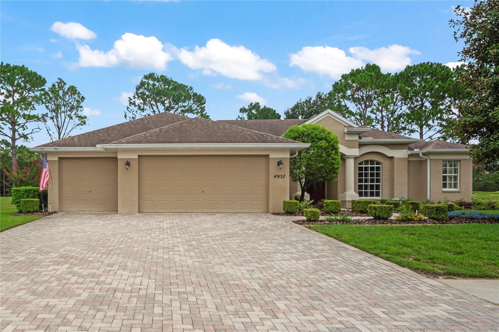 Immaculate One-Owner Home in a Prestigious Gated Golf Community!
Welcome to your dream home!  This beautifully maintained 4 bedroom, 3.5-bath residence with a 3 car garage offers 2,501 sq. ft. of comfortable living space on a private half-acre lot.  Step outside to your own backyard oasis featuring a sparkling swimming pool, lush new landscaping (2025), and serene golf course views- perfect for relaxing or entertaining.

Inside, you'll love the open split floor plan, plantation shutters throughout, and spacious bedrooms designed for comfort and privacy.  The home has recently been updated with new carpet (2025) and a newer hot water heater, offering no-hassle and move-in readiness.

Nestled on a quiet cul-de-sac in a peaceful, highly sought after community, this property combines luxury with convenience.  You're just minutes from shopping, dining, and the Suncoast Parkway (589), making Tampa International Airport about 45 minutes away.

Don't miss this rare opportunity to own a pristine home in one the area's most desirable neighborhoods- where every day feels like a vacation.