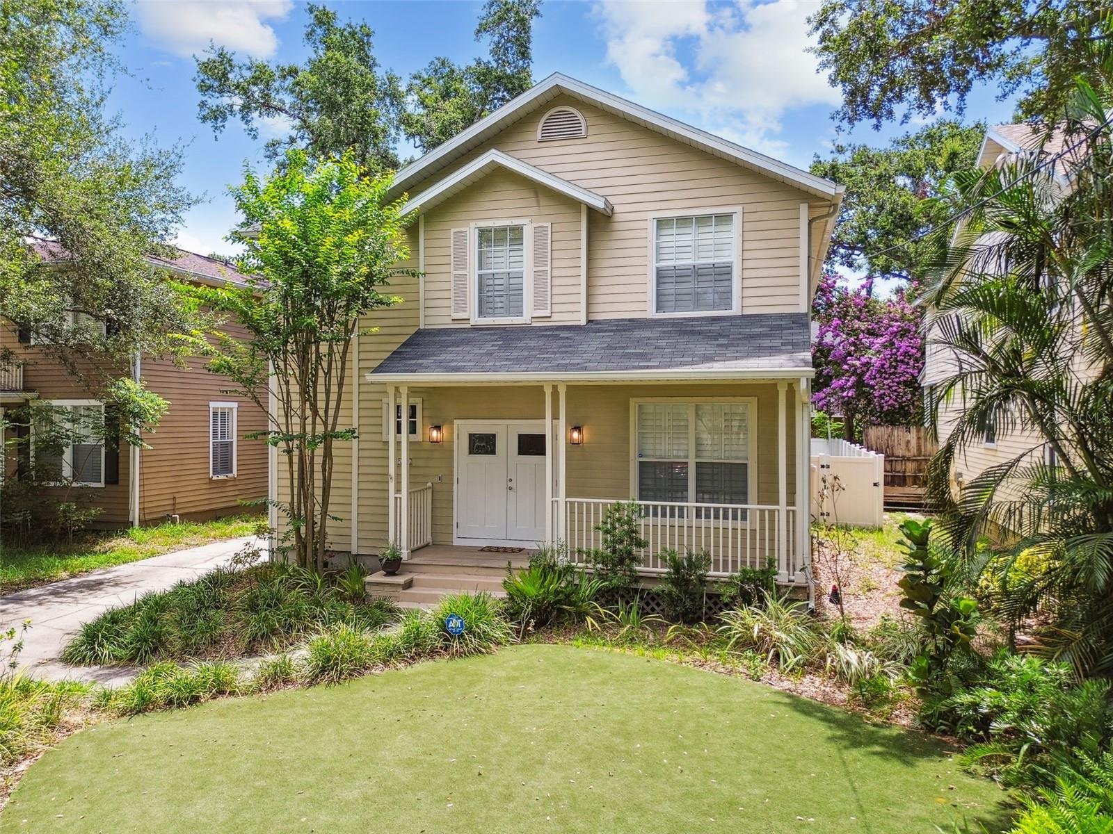 Welcome to 2506 S. Obrapia St.—a beautifully updated home in the heart of Palma Ceia, offering timeless charm paired with modern convenience. This 3-bedroom, 2.5-bathroom residence with a dedicated office space and detached 2-car garage is tucked on a quiet street just steps from South Tampa favorites like CAMP, Cru Cellars, and local boutiques.Inside, you’ll find an elegant interior featuring hardwood floors in all bedrooms, plantation shutters, custom Elfa and built-in closets, and upgraded Decora outlets and wall switches. The spacious living area is pre-wired for surround sound and includes a full suite of ADT security hardware for peace of mind.Recent improvements include a new roof (2019), water heater (2019), and beautifully renovated primary bath (2023) with updated tile and vanity. The kitchen boasts stainless steel appliances—all replaced within the last four years, including a nearly new dishwasher.Enjoy low-maintenance outdoor living with a turf backyard and newer fence (2019), along with new front and rear doors (2024). The detached garage offers a 60-amp sub panel with dedicated circuits, including 220V for optional EV charging—perfect for today’s homeowner.Additional perks include a 2025-installed whole-house water filtration system and remote-controlled fans throughout. Zoned for top-rated schools (Roosevelt, Coleman, Plant) and ideally located near shopping, dining, and Bayshore Boulevard, this is a rare find in one of South Tampa’s most beloved neighborhoods.