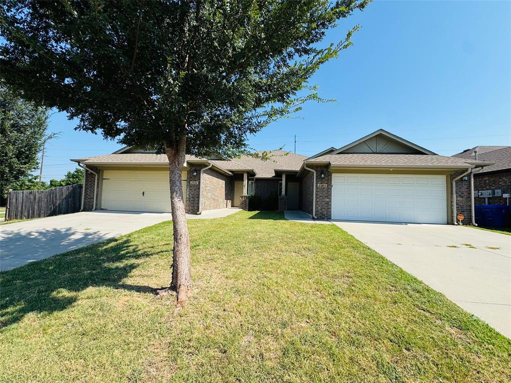 CALLING ALL INVESTORS... OPPORTUNITY AWAITS! Charming and updated duplex in highly sought-after Eagle Cliff addition in Norman! Each unit has 3 beds, 2 baths, with 2 car garage. Features tall ceilings, an open and airy feel, and a split layout with the primary suite tucked away for added privacy. Fresh updates include brand new paint, modern fixtures, granite counters, and a 2022 water heater for peace of mind. Large windows bring in tons of natural light, creating a bright and welcoming space throughout. You’ll love the abundant storage with spacious closets and plenty of cabinet space. HOA covers yard maintenance making for easy, low-maintenance living. Located in a fast-growing area close to OU, shopping, dining, and everyday conveniences—this one is move-in ready and a must see! Duplex includes 1001 and 1003 Merlin Drive.