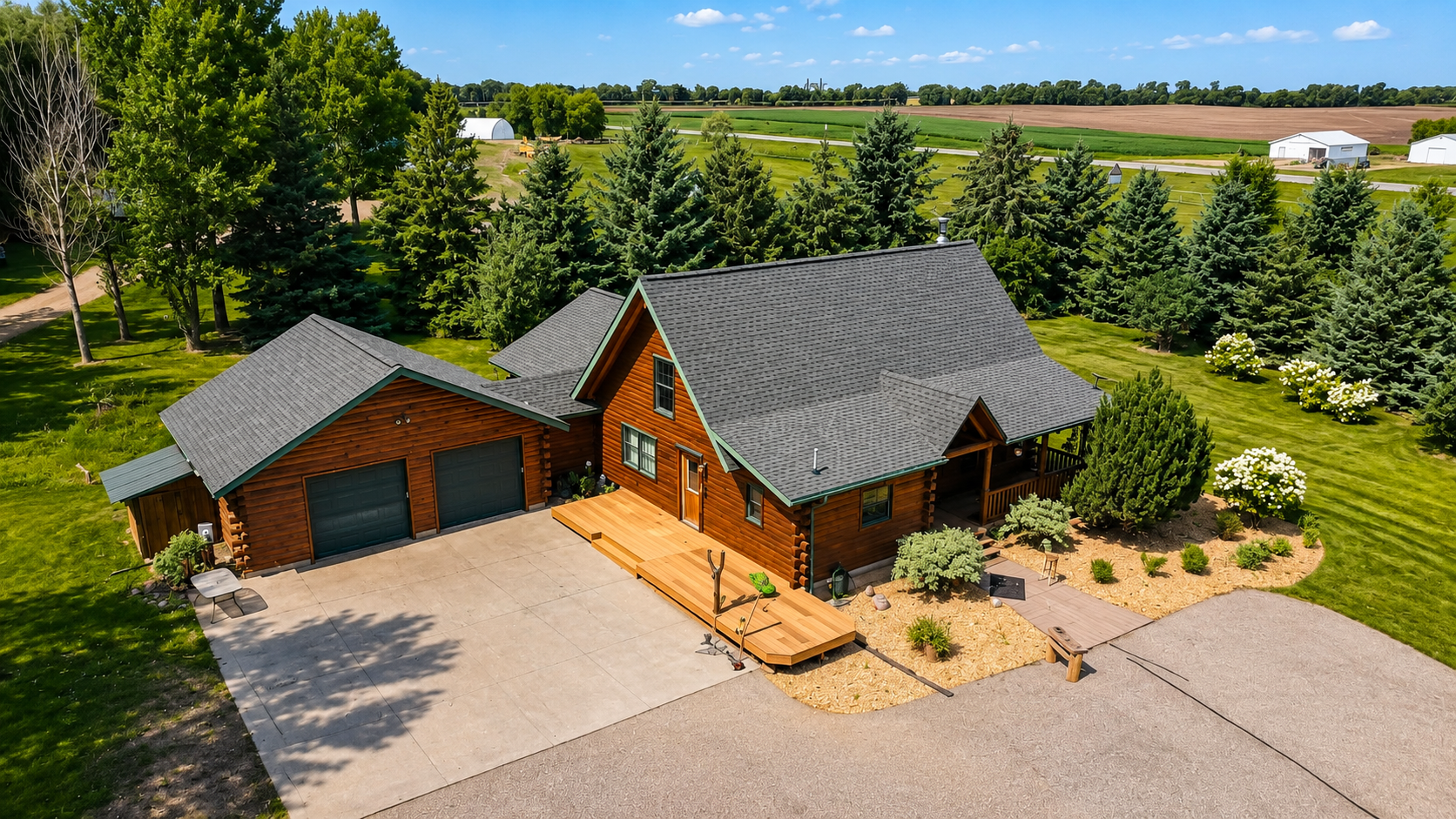 Come enjoy the best of rural Pope County with this beautifully maintained log home, custom built in 2002 and enhanced by a recent modern addition. Offering 5 bedrooms, 3 bathrooms, and over 3,000 finished square feet, this home combines warm country character with the space and functionality of modern living.Designed with entertaining in mind, the open-concept layout provides plenty of room to gather with family and friends. Enjoy the peaceful rural setting while still having the convenience of being just a few miles from Glenwood and easily accessible just off Highway 28.Main-floor living offers everything you need, including a spacious primary bedroom, full bathroom with jetted tub, and a large laundry/mudroom with direct access to the attached garage. Step outside and unwind on the welcoming front porch while taking in the serene country surroundings.When Minnesota winter arrives, this home is ready to keep you warm and comfortable with two fireplaces, in-floor heat, and a forced-air furnace. With its combination of log-home charm, modern updates, generous living space, and convenient location, this one-of-a-kind rural property is ready to welcome you home.