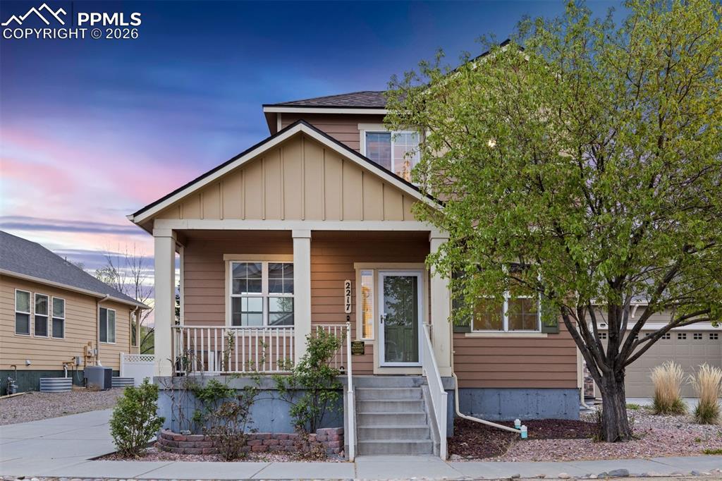 Nestled in the heart of Colorado Springs, this light filled home offers sweeping mountain views and backs to open space. Tall ceilings and loads of windows flood the interior with natural light, highlighting the flexible floor plan that includes multiple versatile rooms ideal for home offices and playrooms. The unfinished basement offers storage and flexibility for a home gym. Enjoy seamless indoor-outdoor living with a private, fenced in yard and views that change with the seasons. Prime central location provides easy access to parks, dining, schools, and commuter routes.