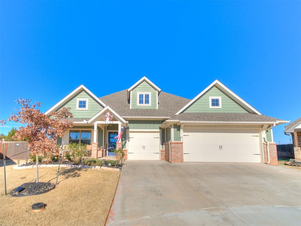A Stunning 4/5 bed - 3bath home with a large bonus room which could serve as a 5th bedroom. The home is located in Edmond and Deer Creek Schools, offering a bright and inviting layout with thoughtful upgrades throughout. The main living area features a striking coffered ceiling, a cozy fireplace, and an easy flow into the open kitchen and dining space. Large windows bring in plenty of natural light, giving the home a warm and comfortable feel. The kitchen is designed for both everyday living and entertaining, with granite surfaces, stainless appliances, a gas cooktop, and an oversized island that anchors the space. Just off the living area, the primary suite provides a relaxing retreat with a spa-inspired bathroom that includes a walk-in shower, soaking tub, dual vanities, and a generous closet. Secondary bedrooms are well-proportioned and offer flexible options for family, guests, or a home office. Upstairs, a spacious bonus room provides the perfect setup for a media room, game room, or additional living space and bedroom. Step outside to a covered patio complete with an outdoor fireplace — ideal for enjoying quiet mornings or winding down in the evenings. The yard offers room to play without excessive upkeep and is situated in a setting that feels private and open. No homes behind you and at the end of the street on a Cul-de-sac, offering the ultimate in privacy. This is an outstanding property that will not last long!