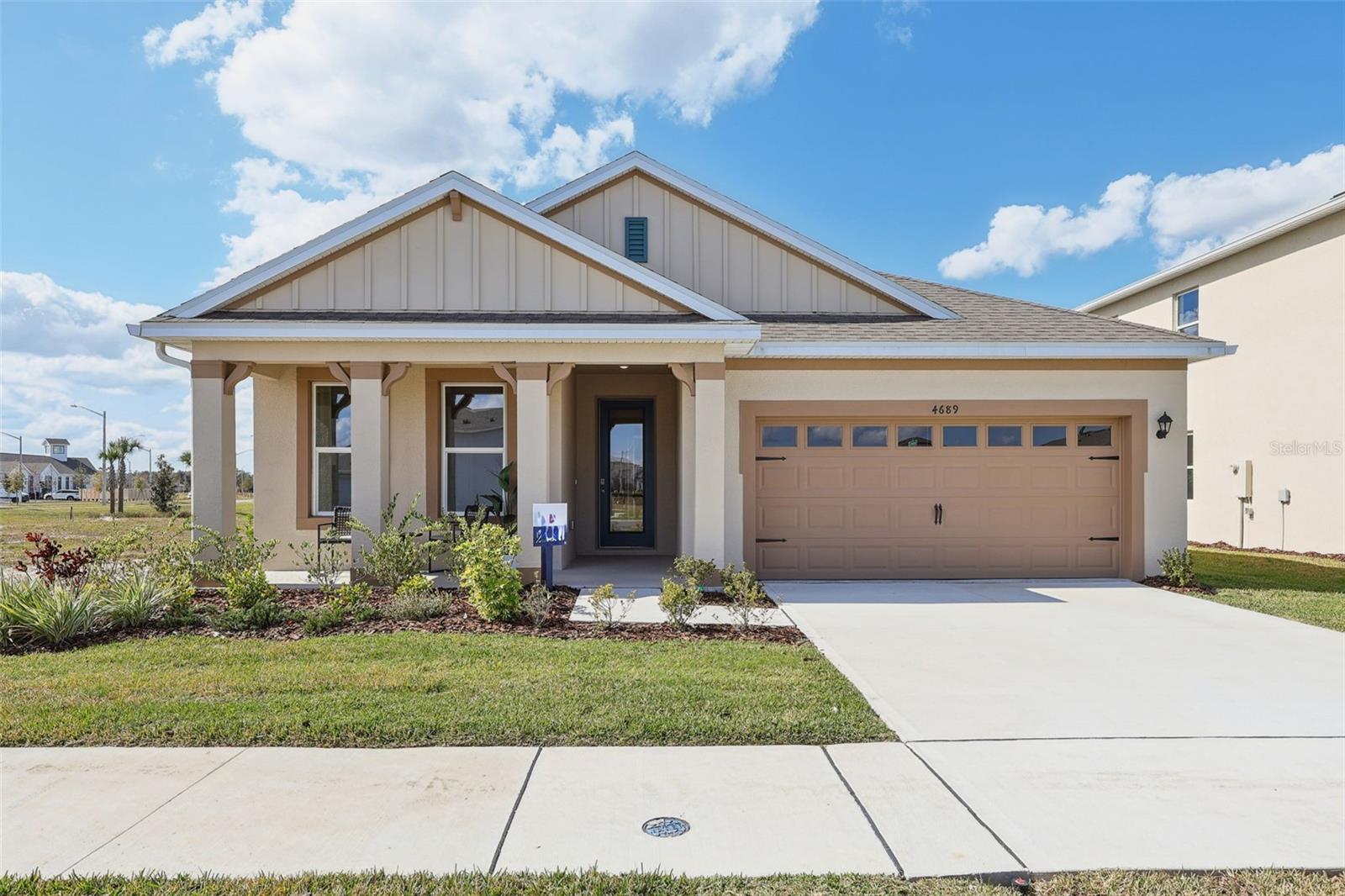 Under Construction. Hawthorne Ranch presents the Robinson, available to build in Lakeland, Florida.This thoughtfully designed one-story home features elegant curb appeal and premium finishes throughout. Constructed with durable all-concrete block, the Robinson p4 bedrooms and 3 bathrooms across a spacious and functional layout.As you enter the foyer, you’ll find two guest bedrooms and a shared bathroom with dual vanities. Bedroom 2 and another full bathroom are located near the garage entry, providing a private space for guests or family.Further down the hall, a linen closet and laundry room—complete with privacy doors—lead you into the open-concept living area. The spacious kitchen overlooks the dining room, living room, and lanai, and includes quartz countertops, stainless steel appliances, and a spacious pantry.The primary suite is set at the back of the home for added privacy and includes a luxurious en suite bath with double sinks, a soaking tub, separate shower, and large walk-in closet.As with all homes in Hawthorne Ranch, the Robinson comes equipped with the Home is Connected smart home package, allowing you to manage your home remotely from any smart device.Contact us today to find your home at Hawthorne Ranch.*Photos are of similar model but not that of the exact house. Pictures, photographs, colors, features, and sizes are for illustration purposes only and will vary from the homes as built. Home and community information including pricing, included features, terms, availability, and amenities are subject to change and prior sale at any time without notice or obligation. Please note that no representations or warranties are made regarding school districts or school assignments; you should conduct your own investigation regarding current and future schools and school boundaries.*